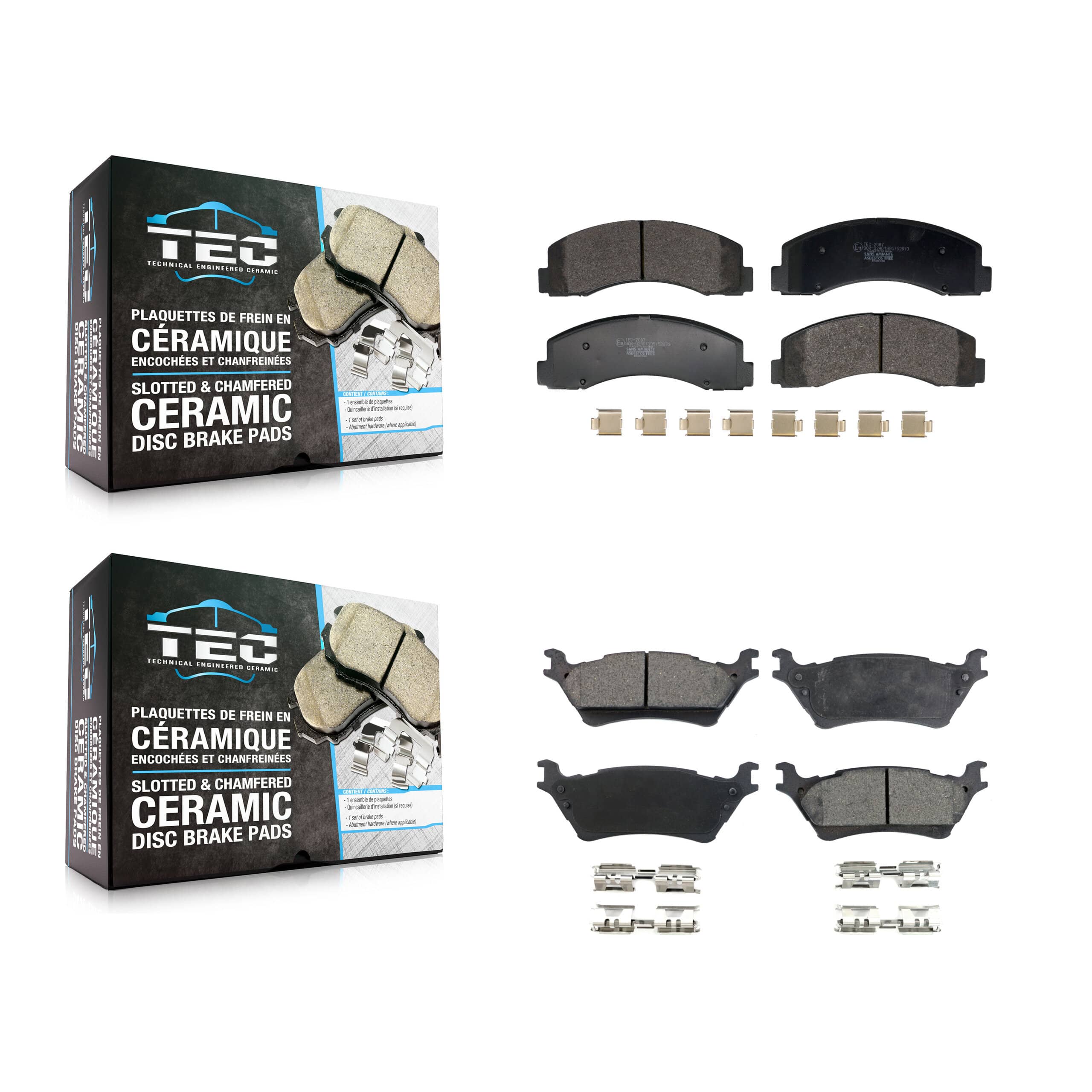 TEC - KTC-100822 - Front and Rear Disc Brake Pad Kits