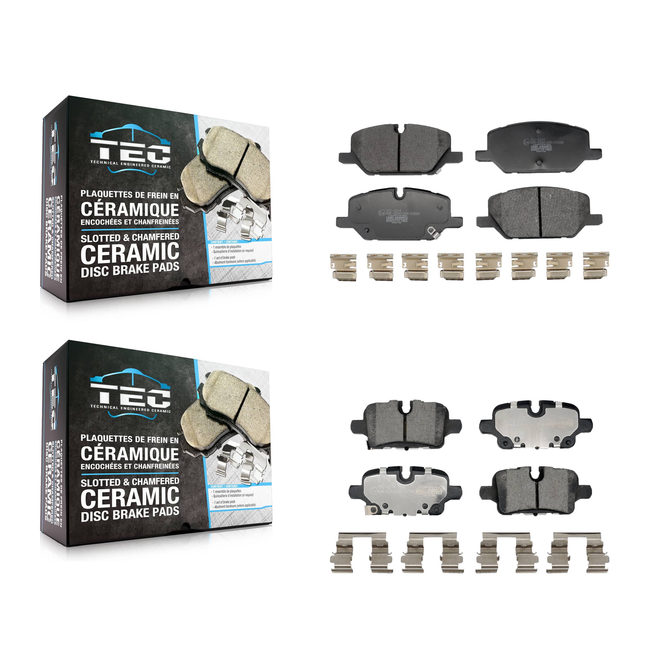 TEC - KTC-100829 - Front and Rear Disc Brake Pad Kits