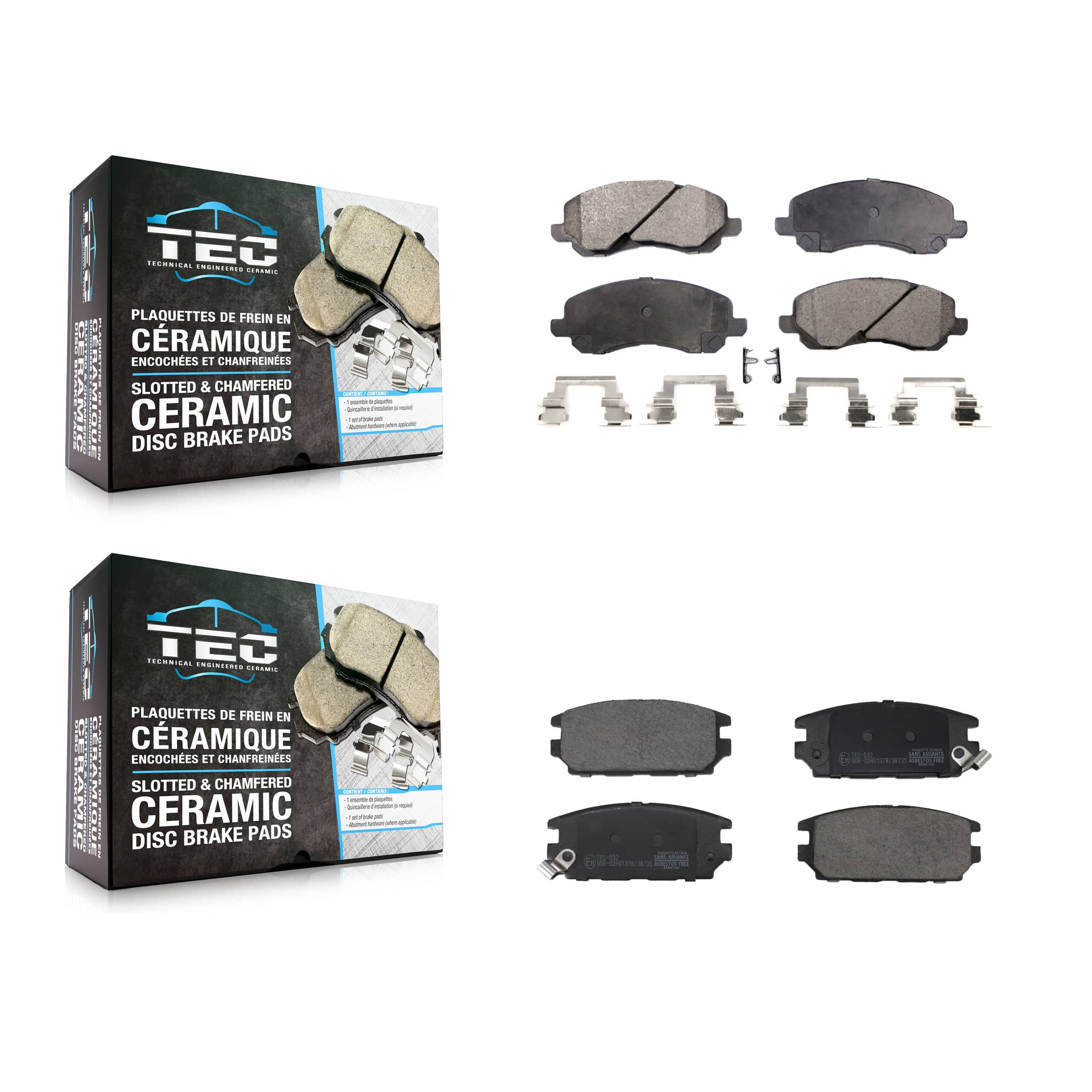 TEC - KTC-100836 - Front and Rear Disc Brake Pad Kits
