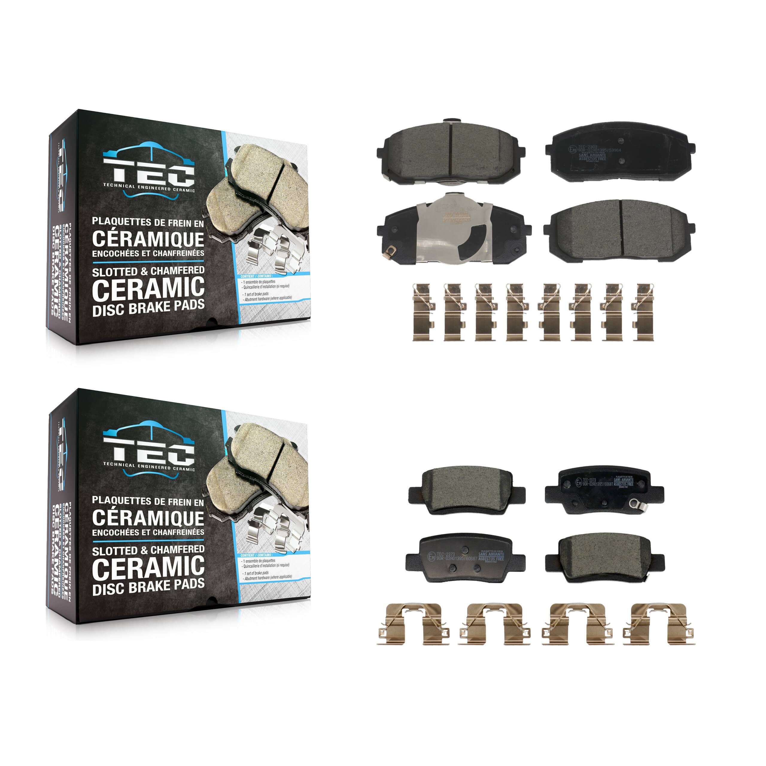 TEC - KTC-100890 - Front and Rear Disc Brake Pad Kits