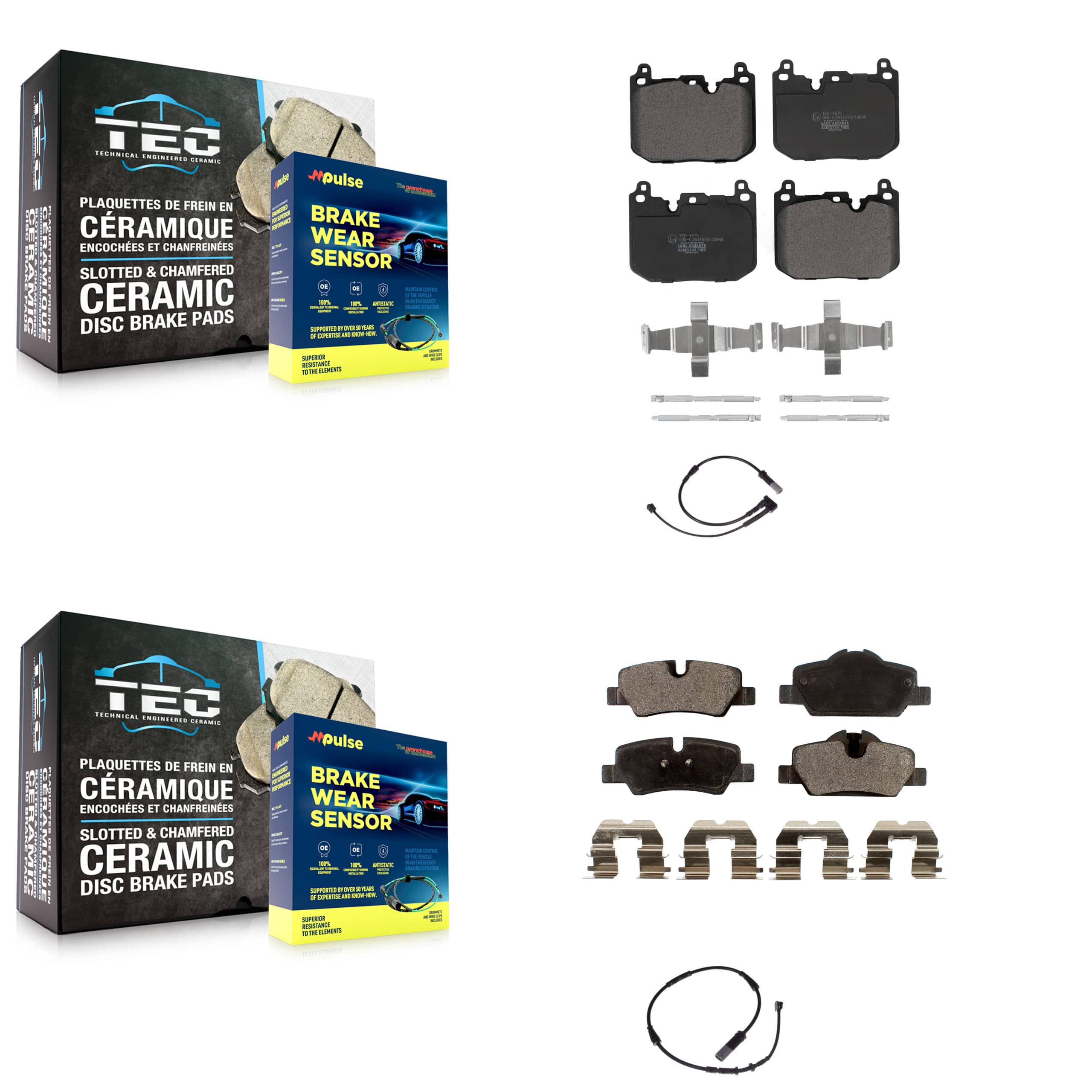 TEC - KTW-100233 - Front and Rear Disc Brake Pad Kits
