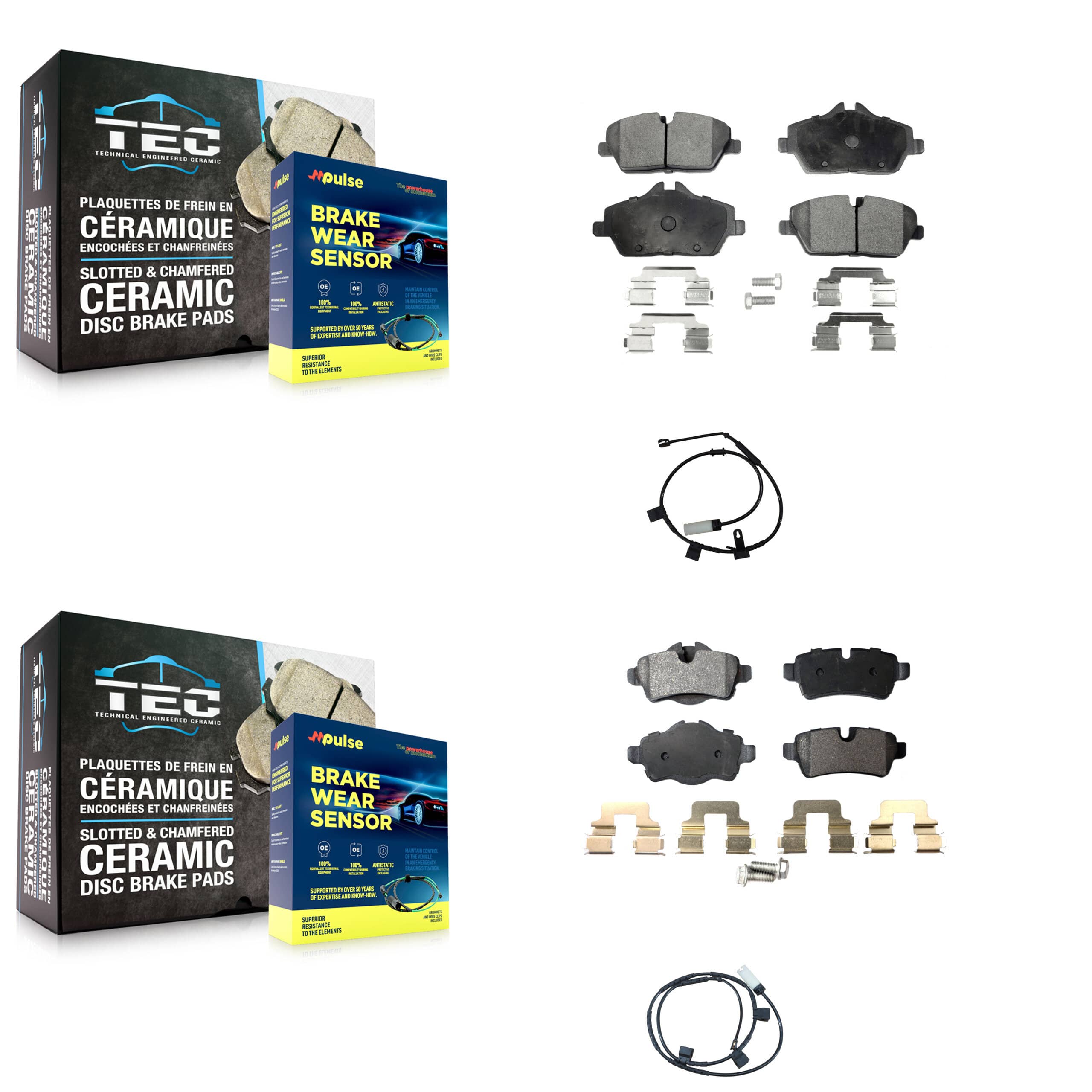 TEC - KTW-100235 - Front and Rear Disc Brake Pad Kits
