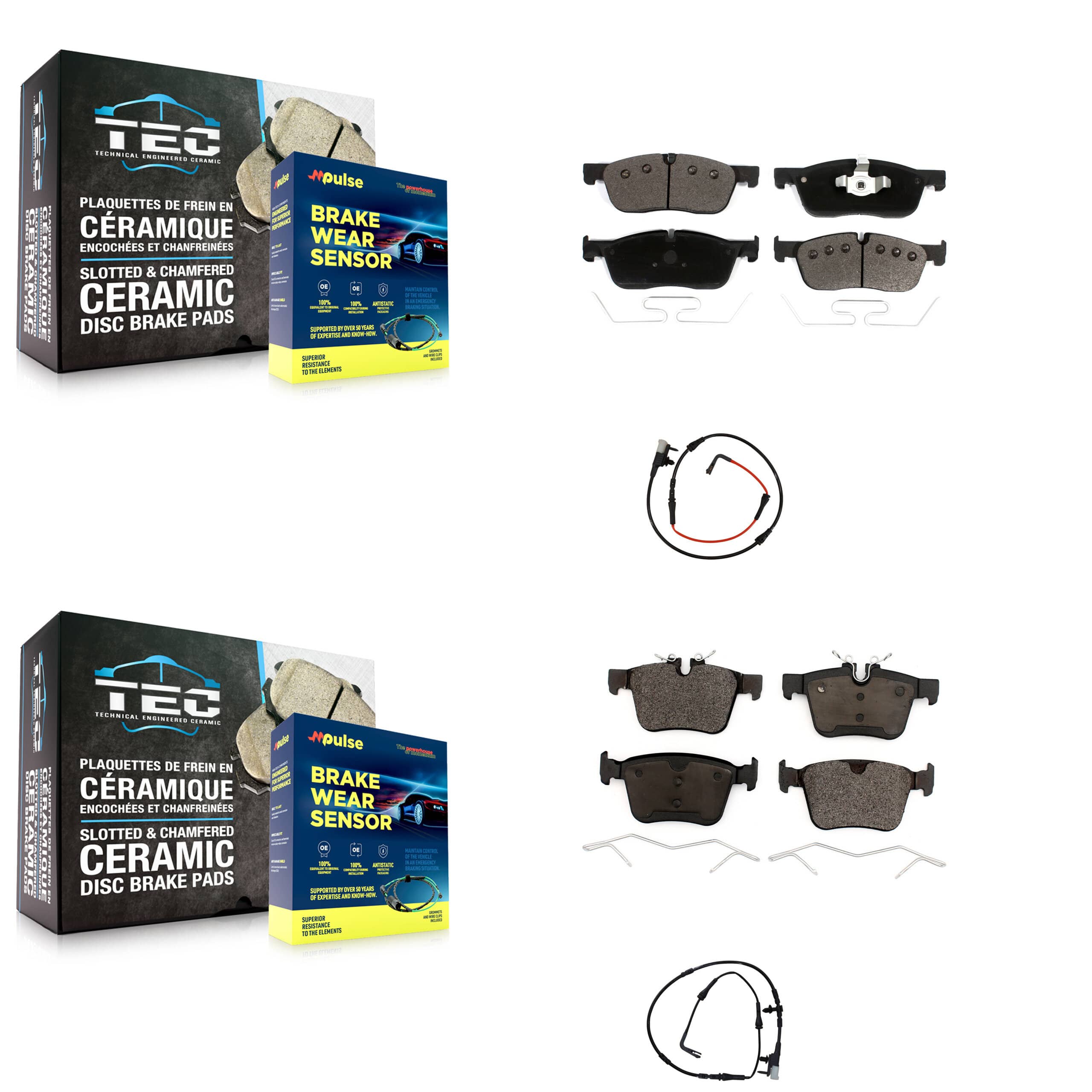 TEC - KTW-100253 - Front and Rear Disc Brake Pad Kits