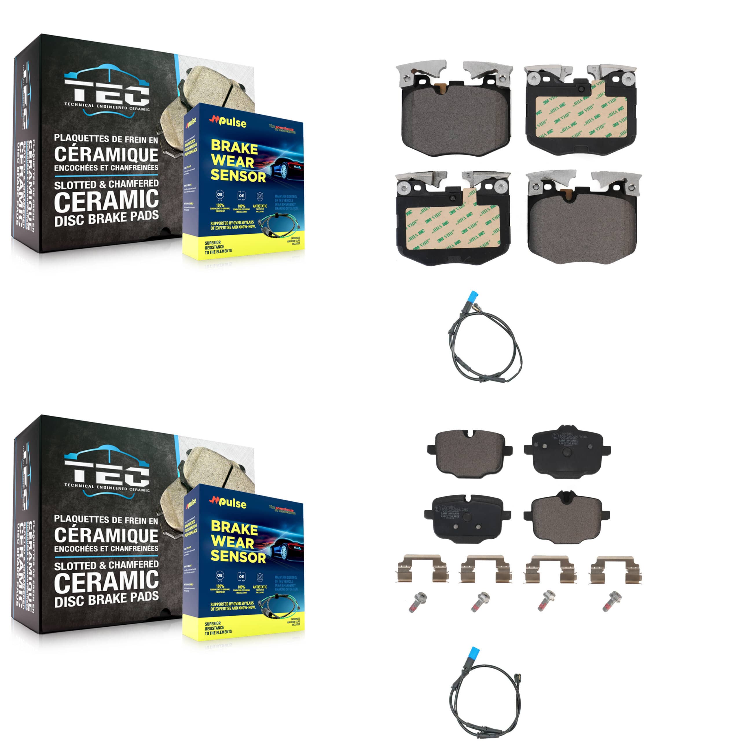 TEC - KTW-100272 - Front and Rear Disc Brake Pad Kits