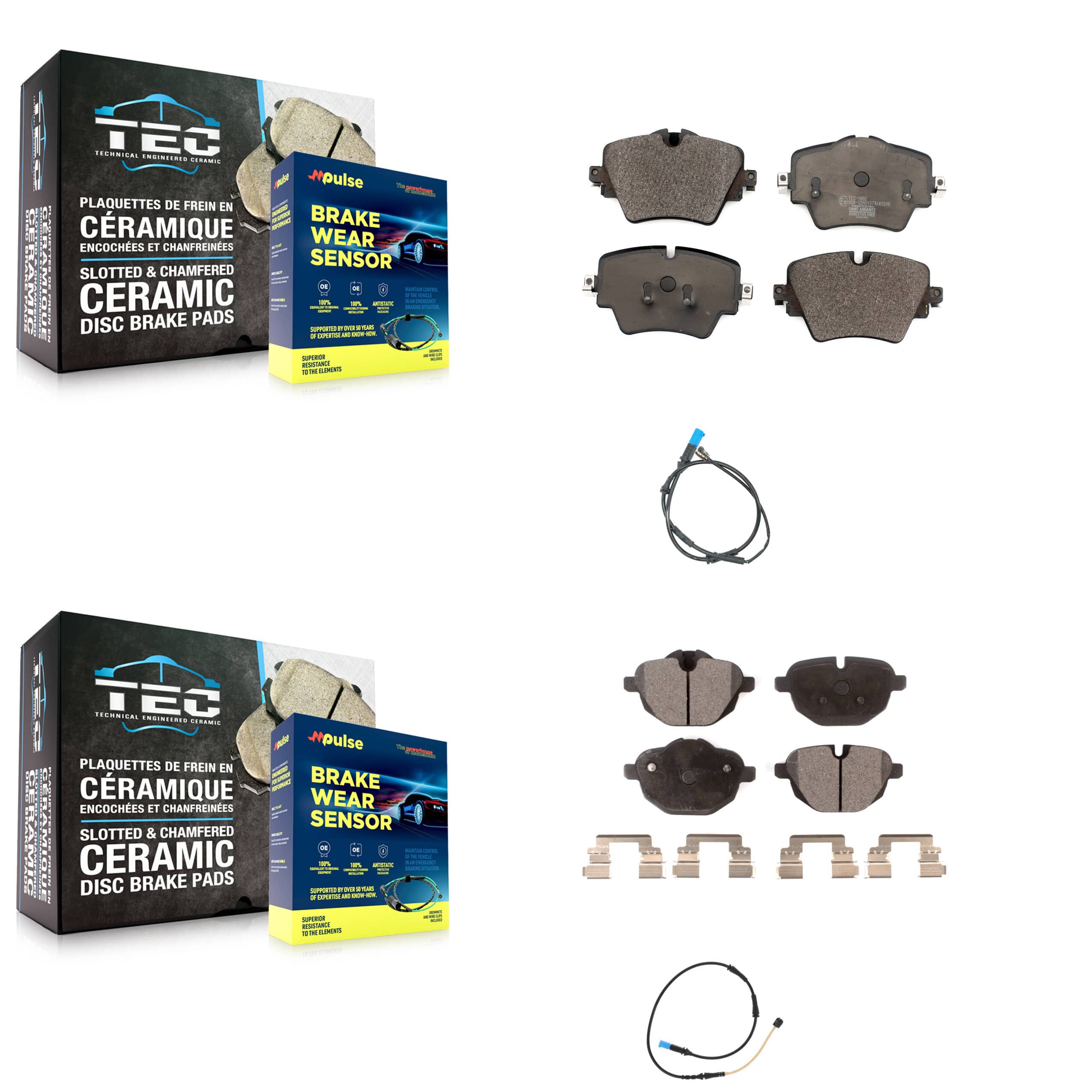TEC - KTW-100274 - Front and Rear Disc Brake Pad Kits