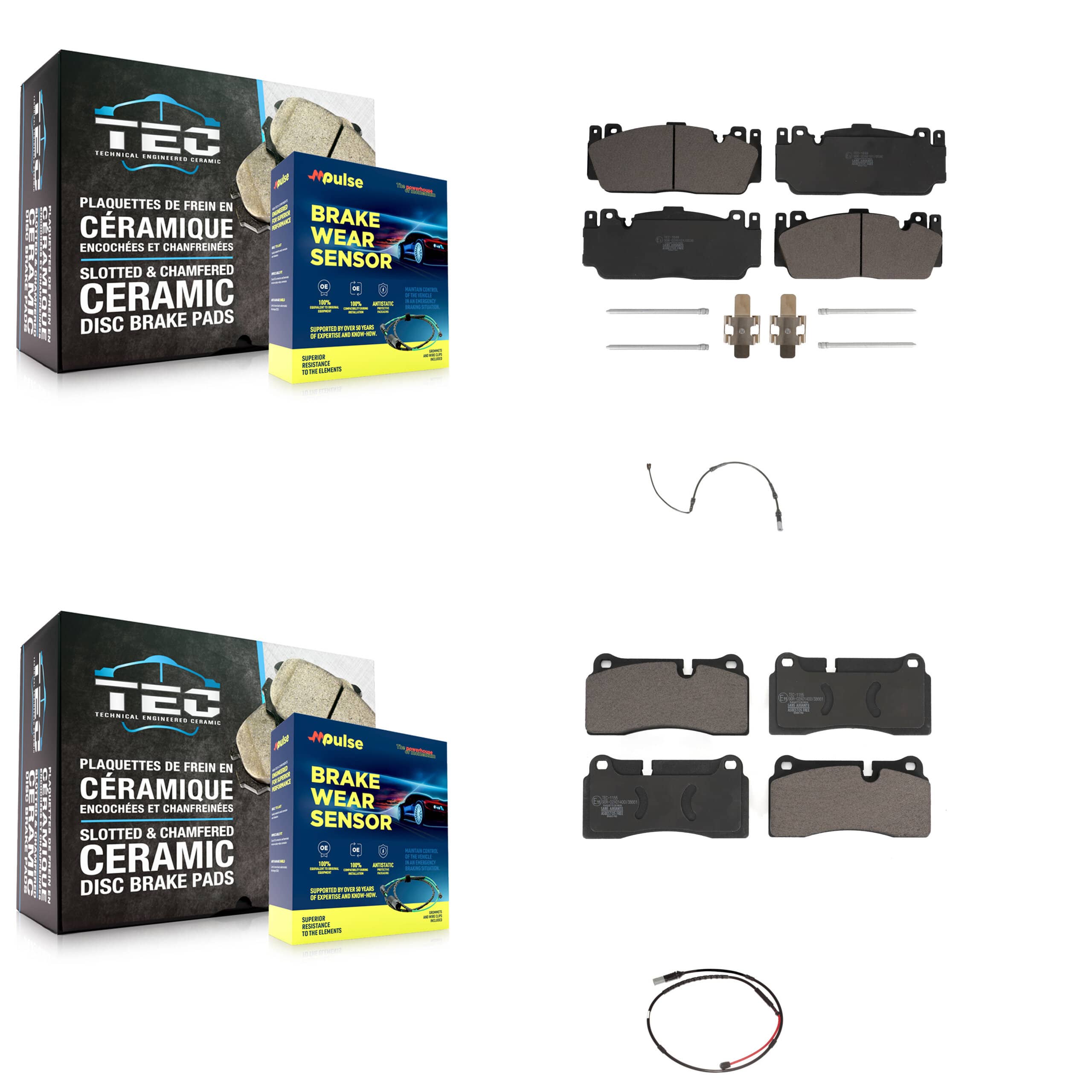 TEC - KTW-100290 - Front and Rear Disc Brake Pad Kits
