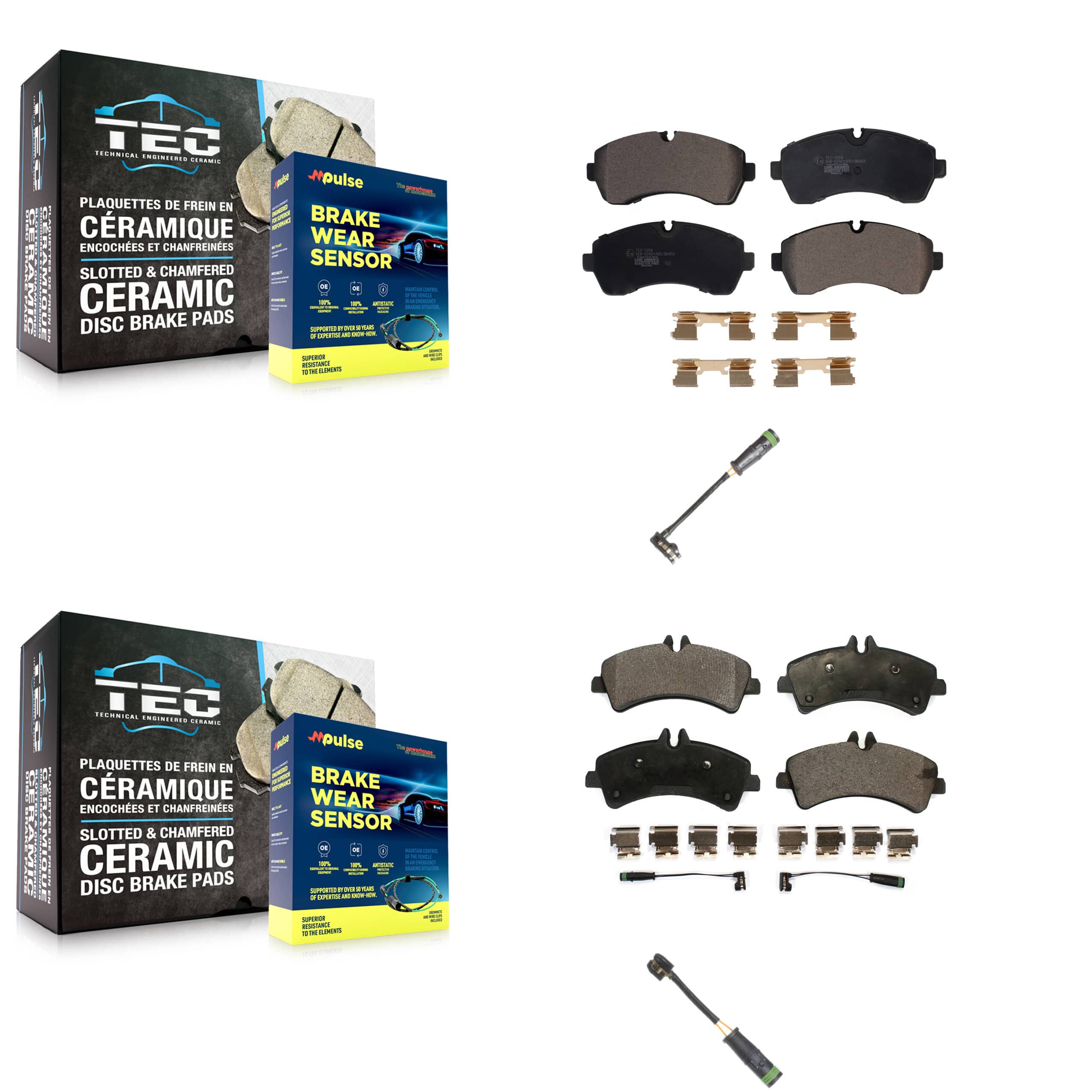 TEC - KTW-100308 - Front and Rear Disc Brake Pad Kits