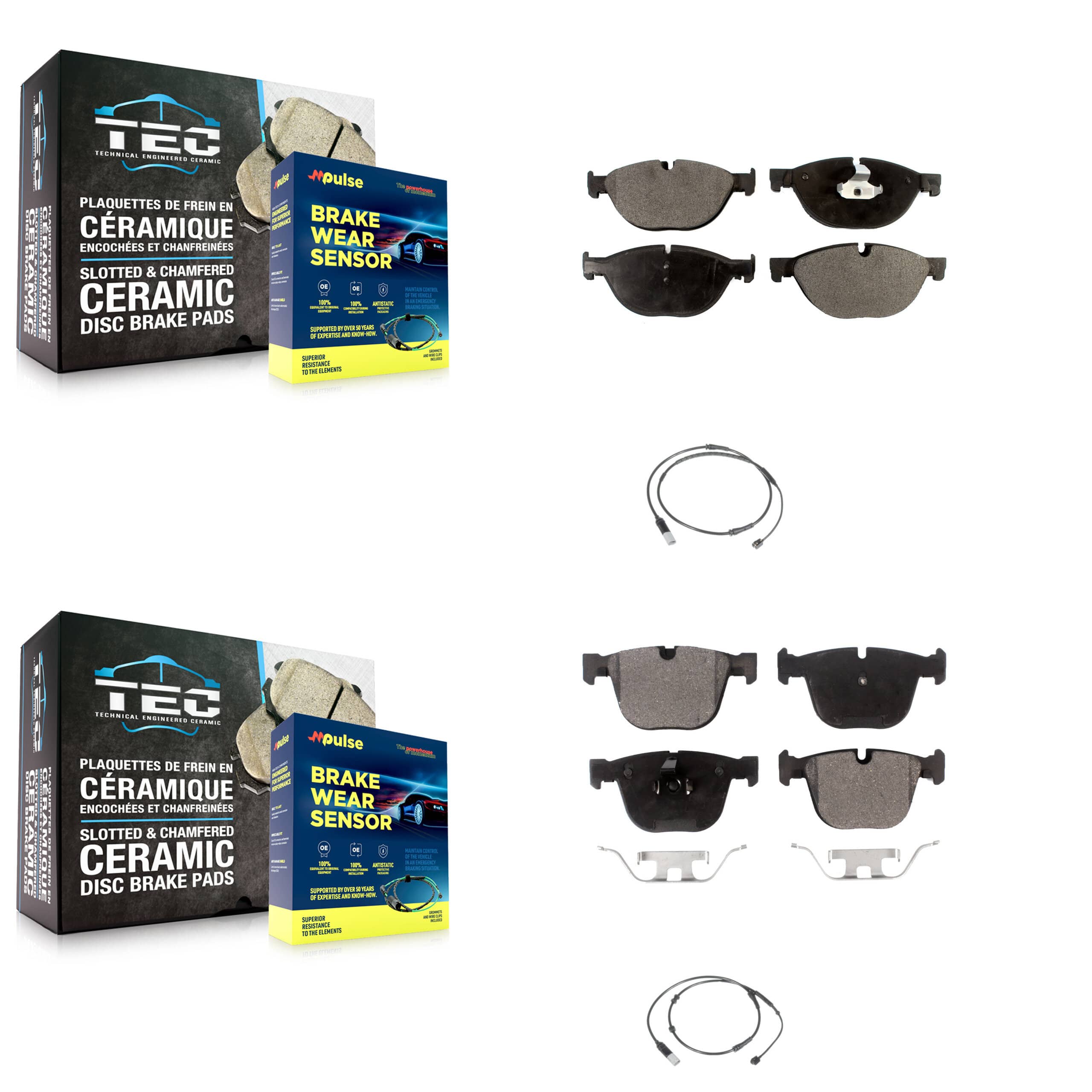 TEC - KTW-100321 - Front and Rear Disc Brake Pad Kits
