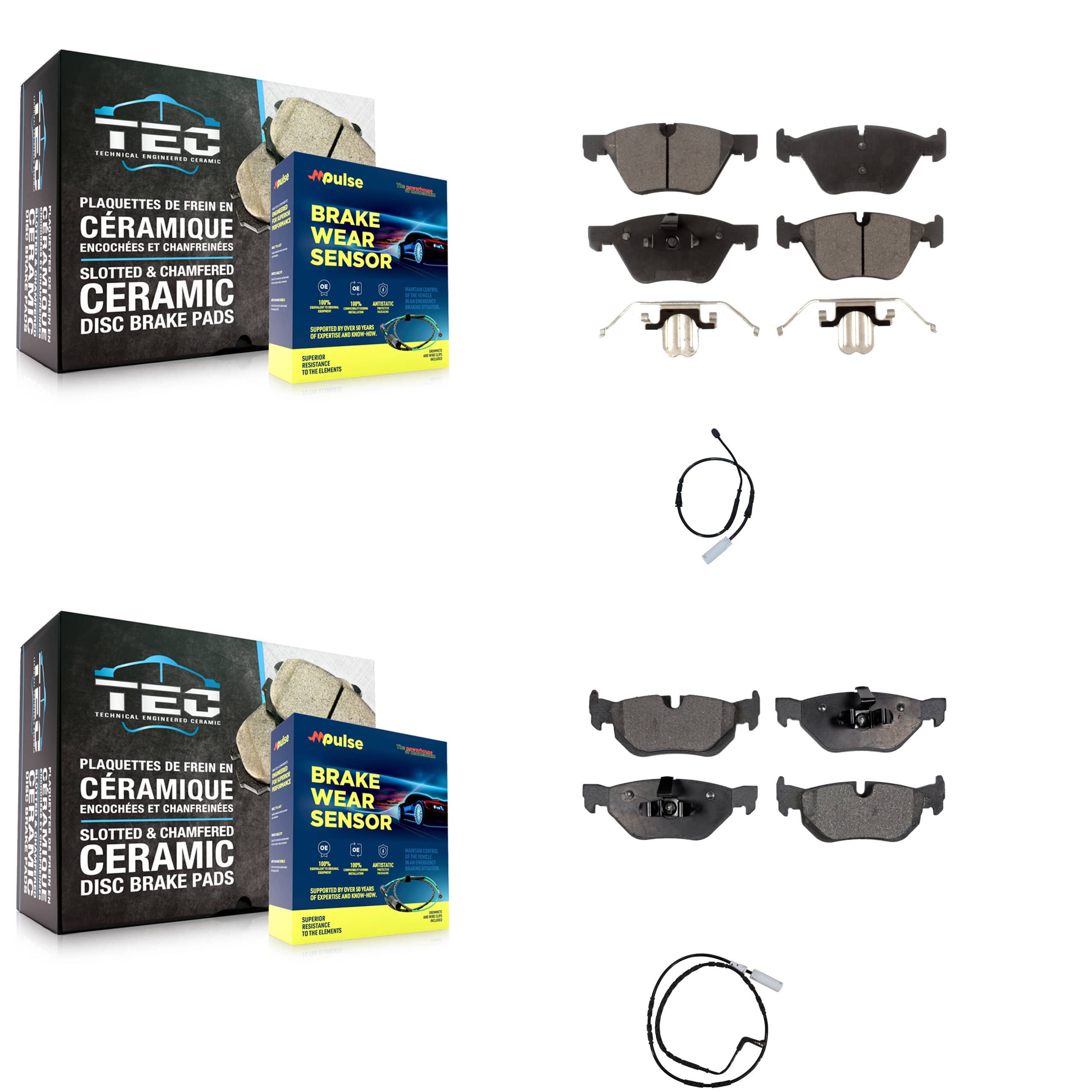 TEC - KTW-100343 - Front and Rear Disc Brake Pad Kits