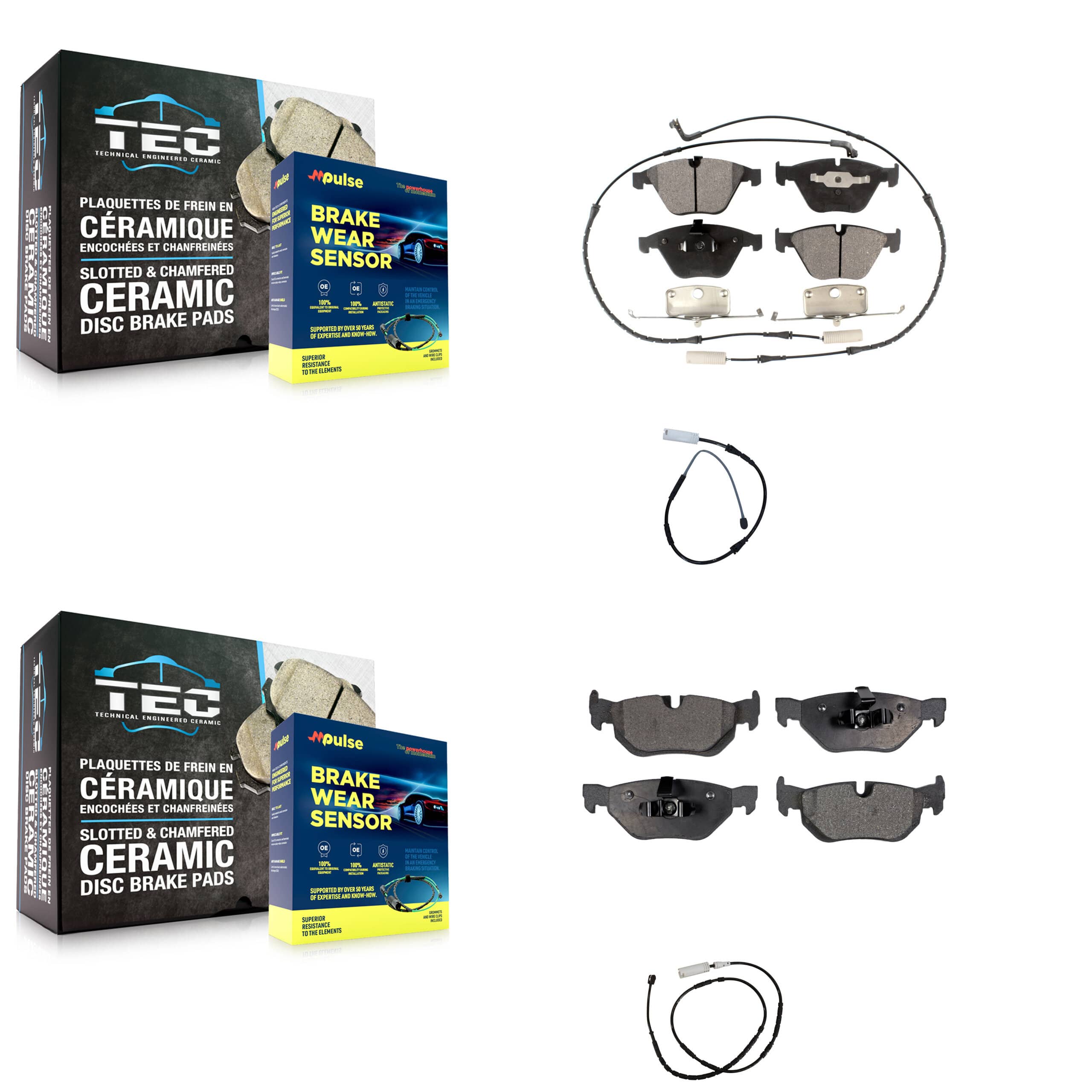 TEC - KTW-100350 - Front and Rear Disc Brake Pad Kits