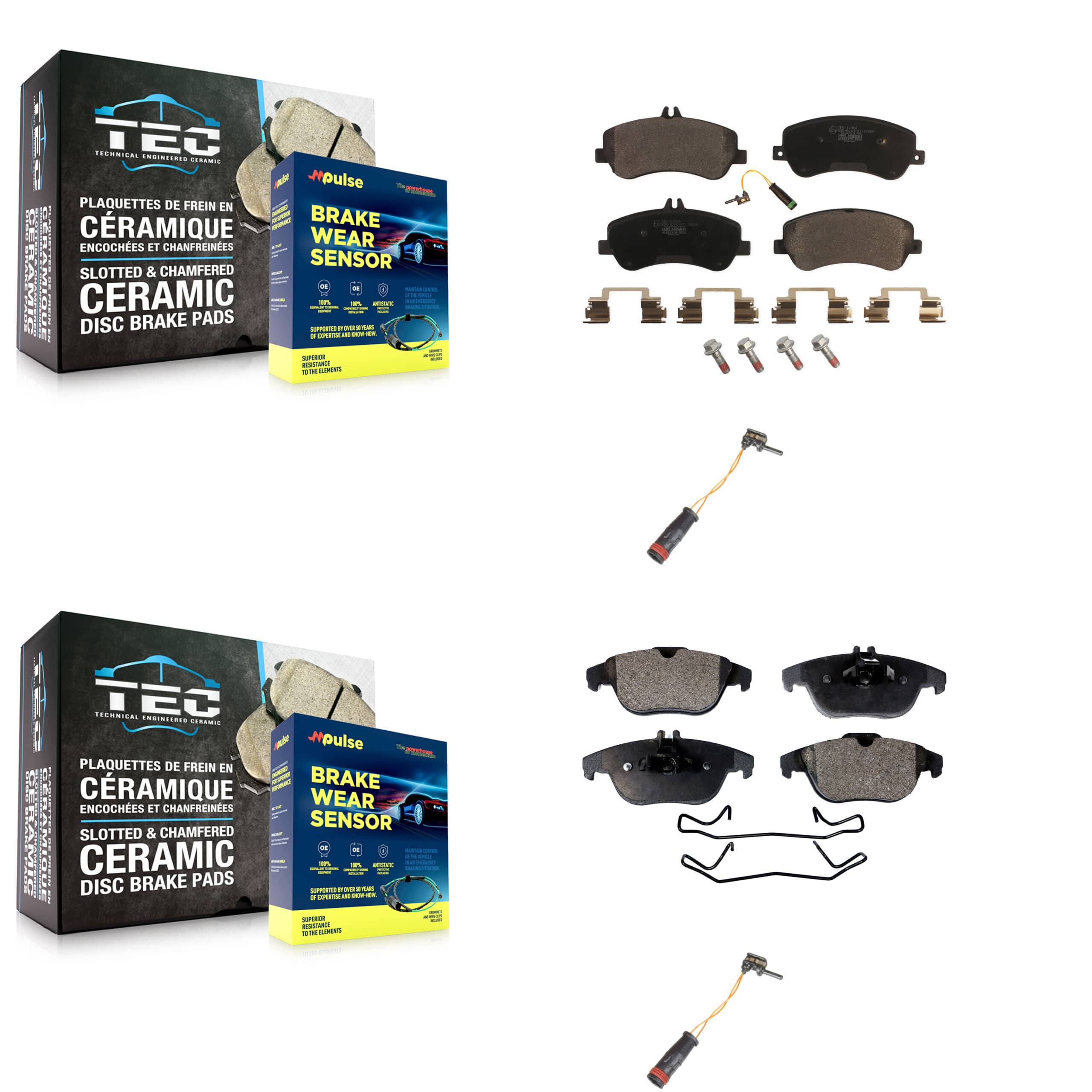 TEC - KTW-100396 - Front and Rear Disc Brake Pad Kits