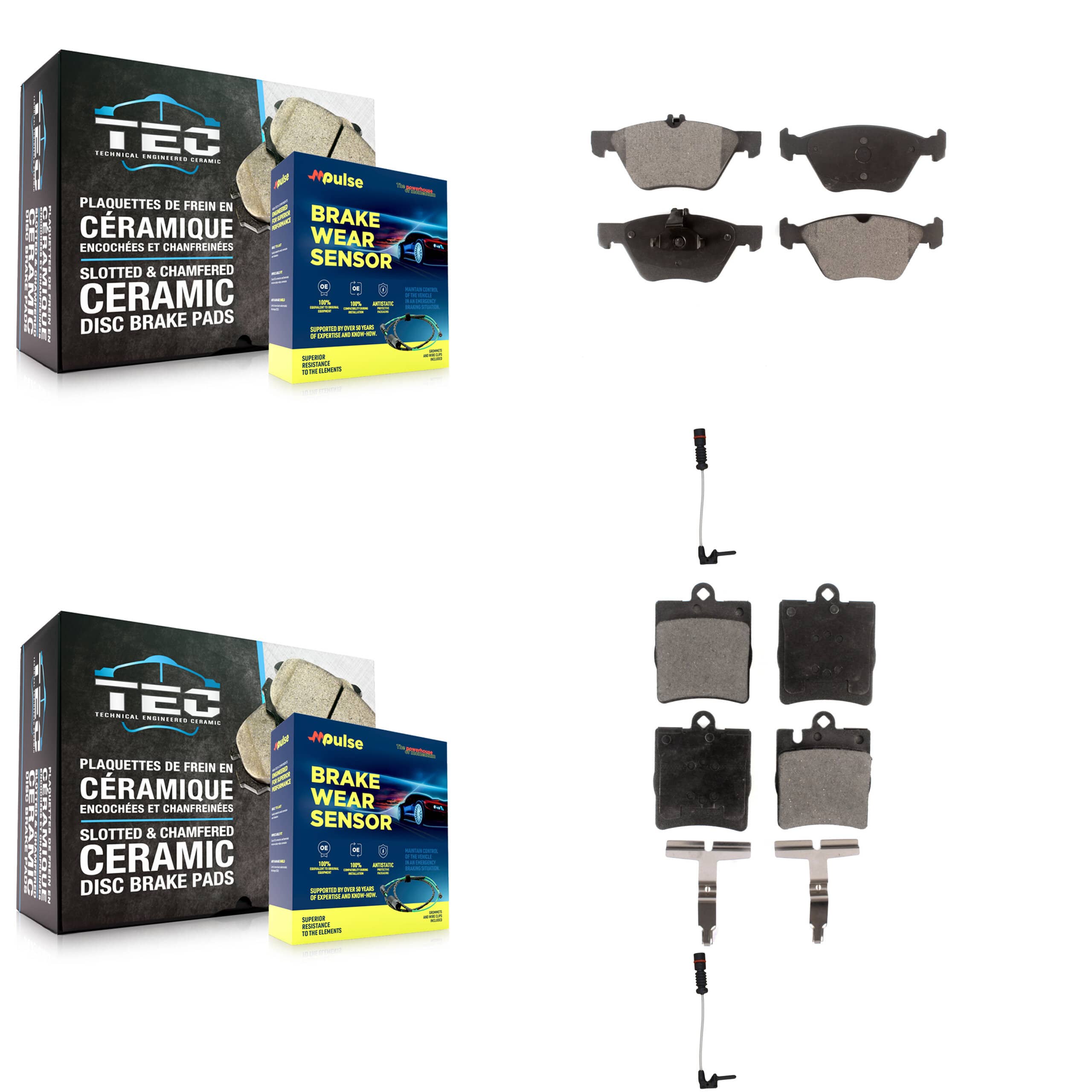 TEC - KTW-100427 - Front and Rear Disc Brake Pad Kits