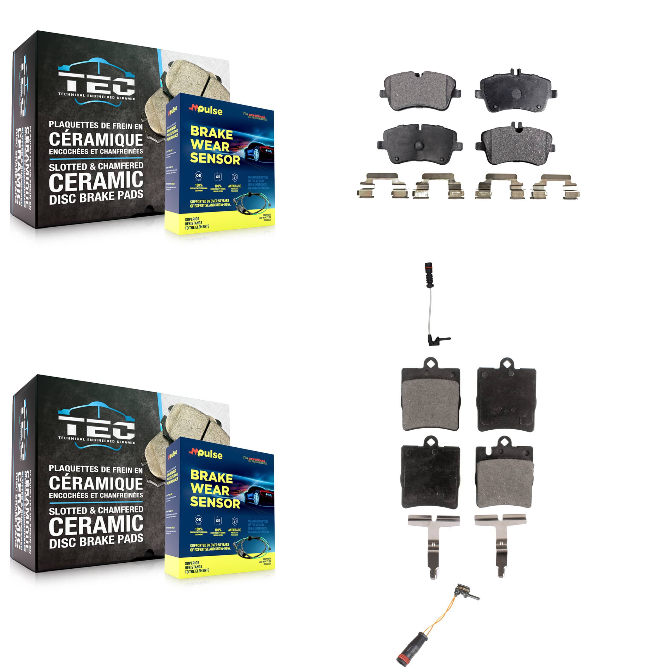 TEC - KTW-100428 - Front and Rear Disc Brake Pad Kits
