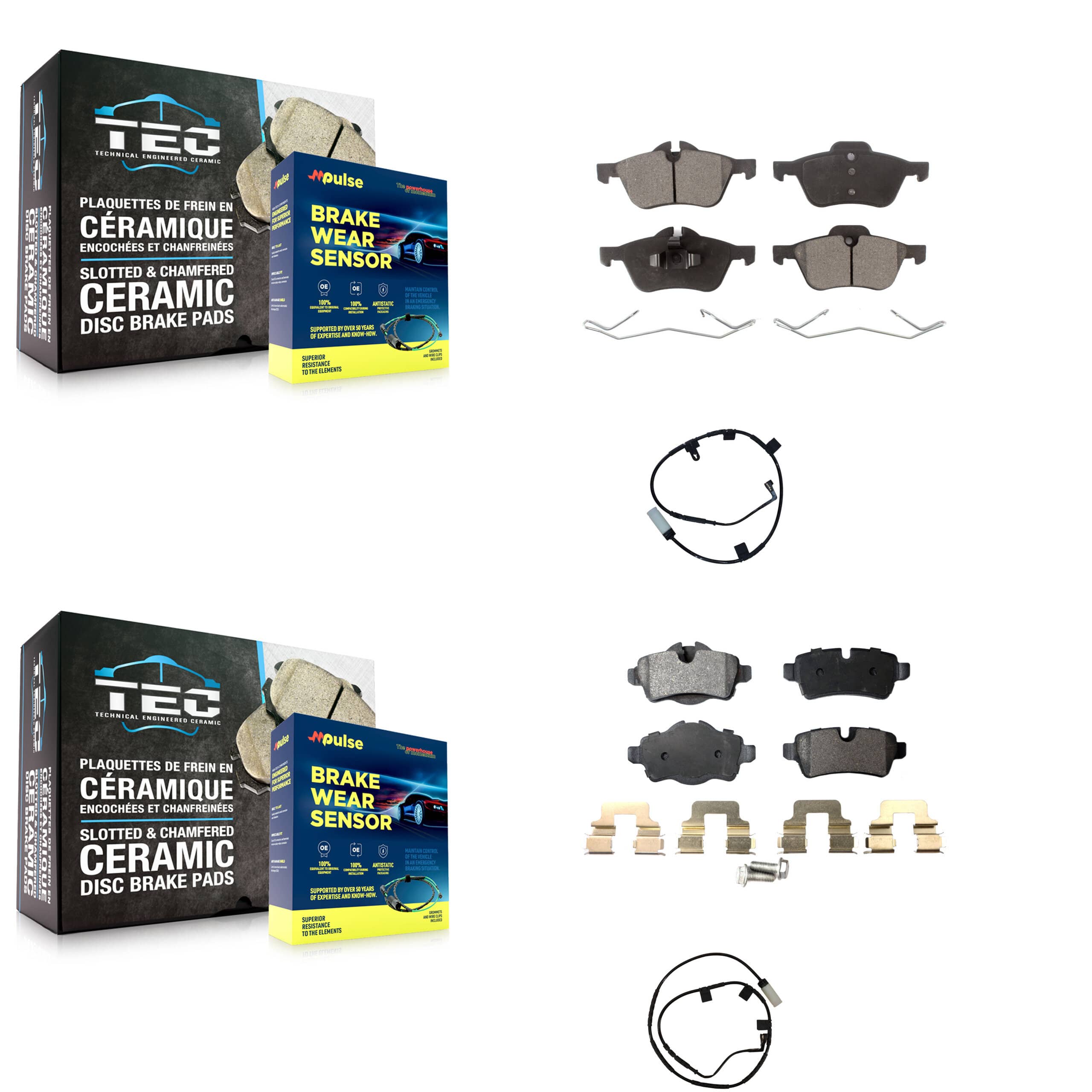 TEC - KTW-100432 - Front and Rear Disc Brake Pad Kits