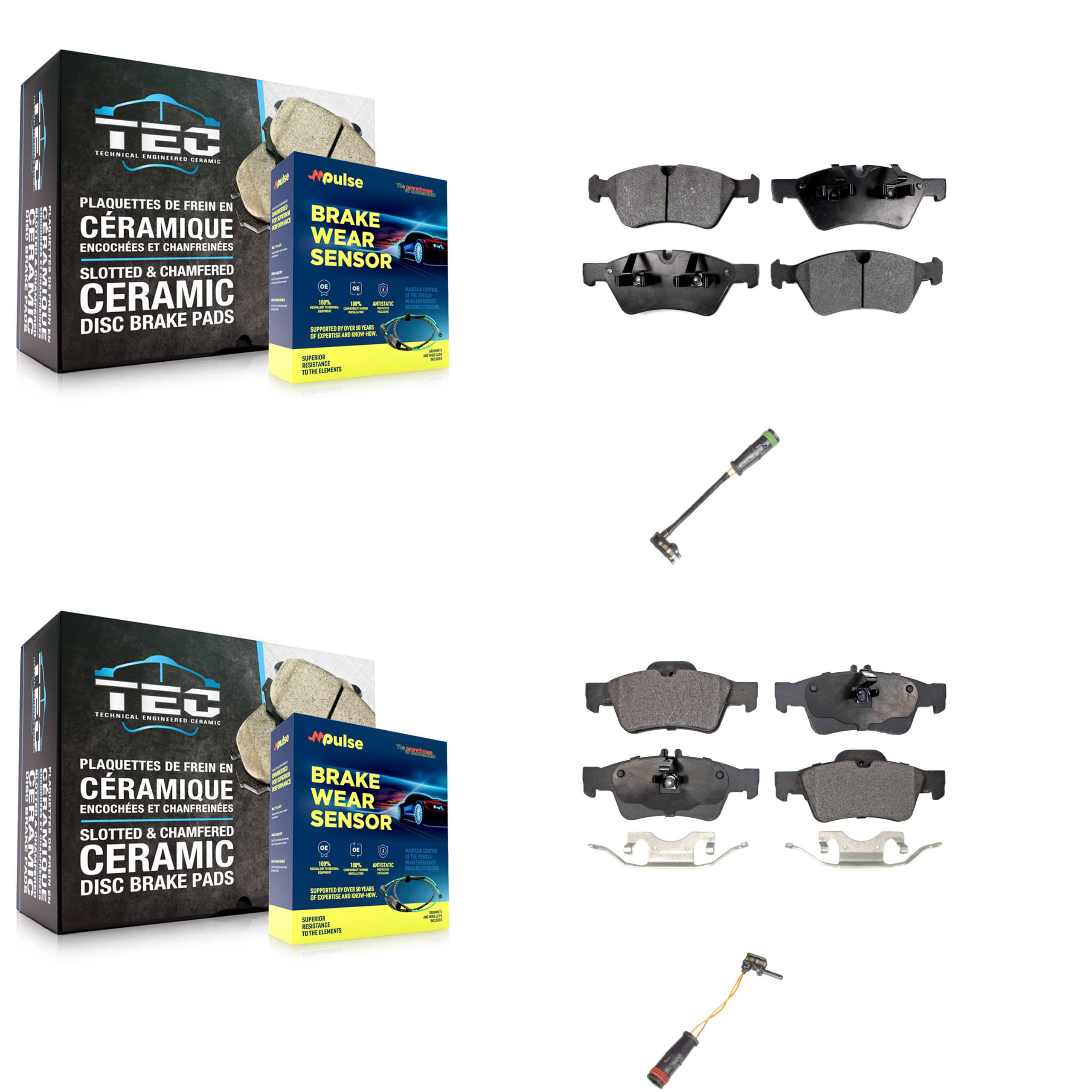 TEC - KTW-100451 - Front and Rear Disc Brake Pad Kits