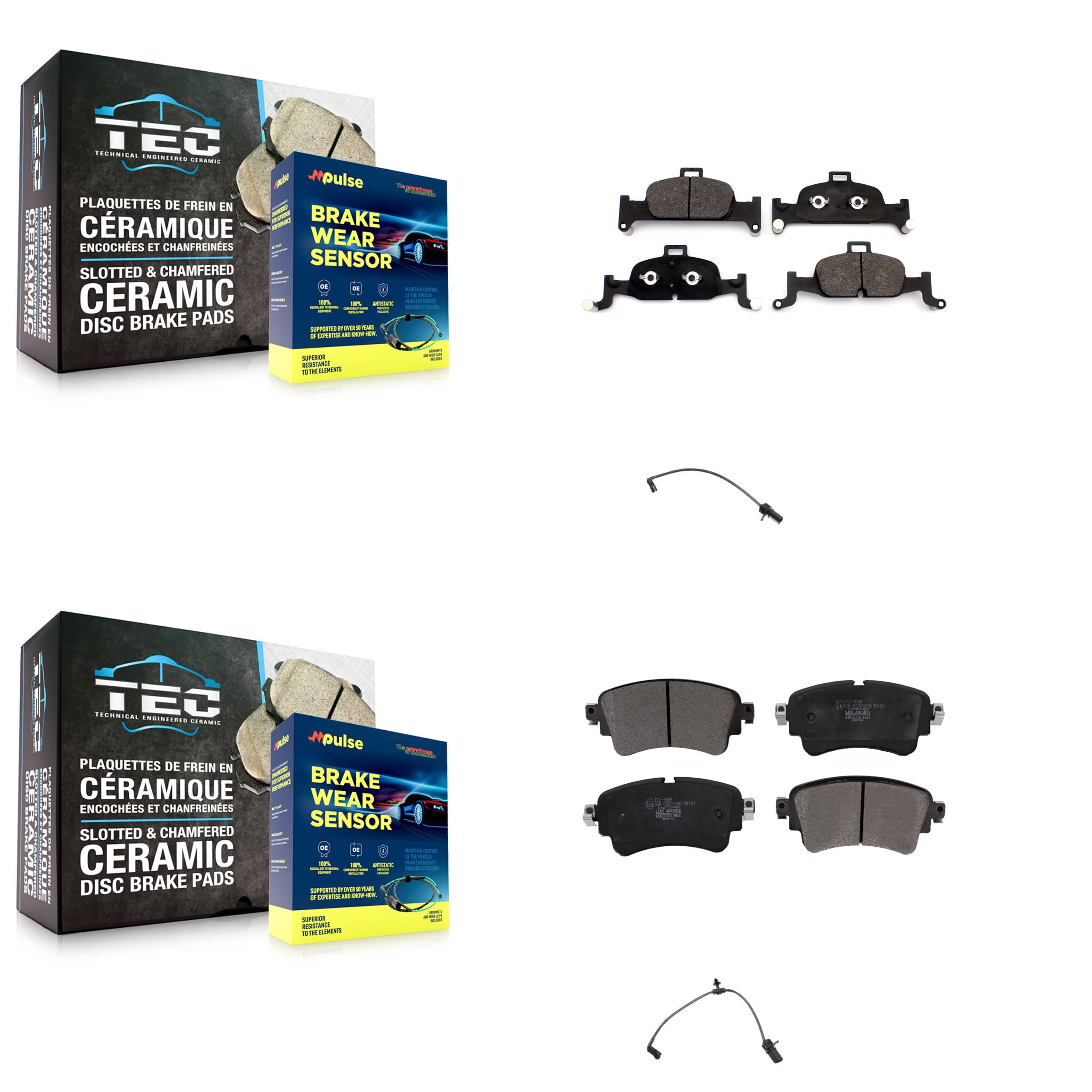 TEC - KTW-100456 - Front and Rear Disc Brake Pad Kits
