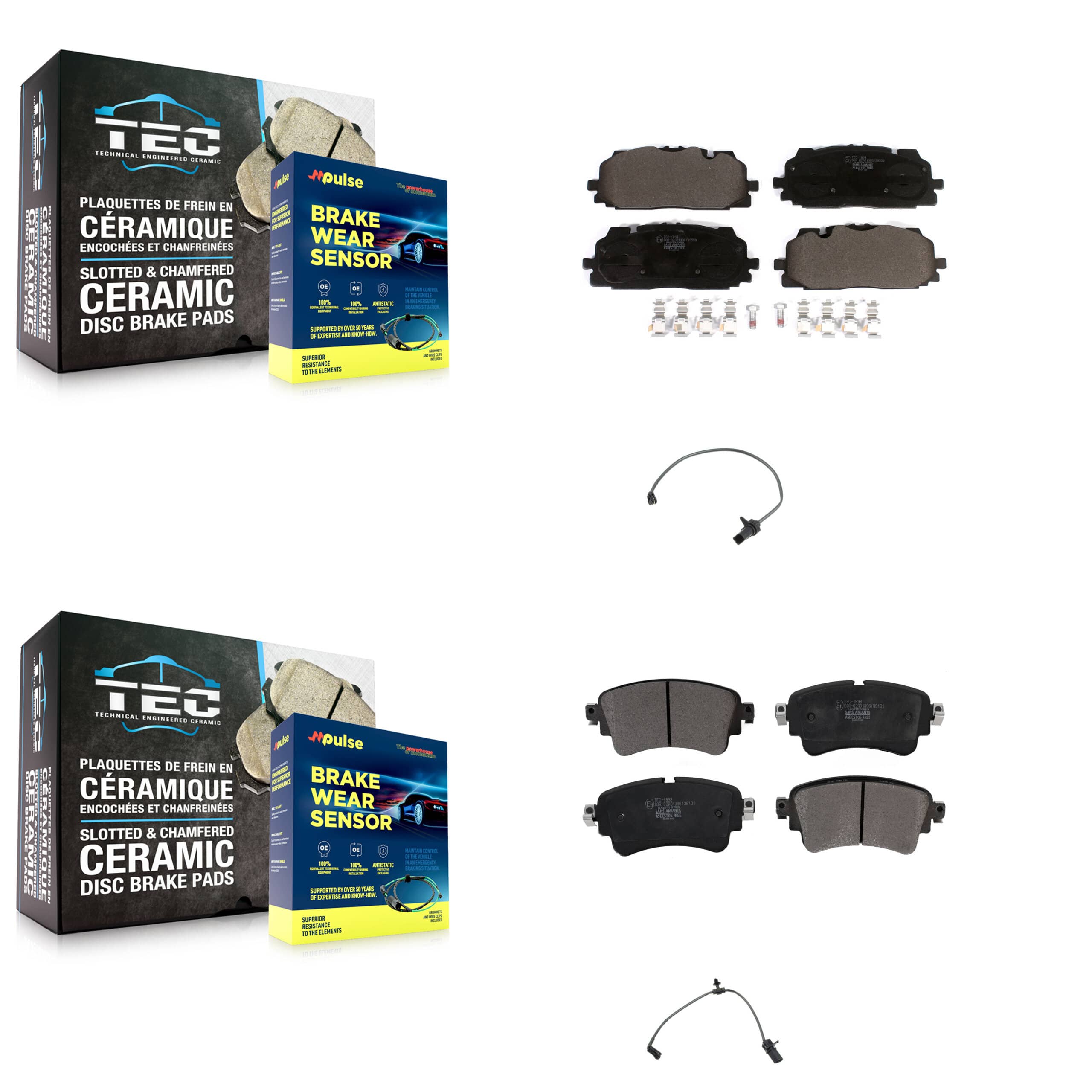 TEC - KTW-100457 - Front and Rear Disc Brake Pad Kits