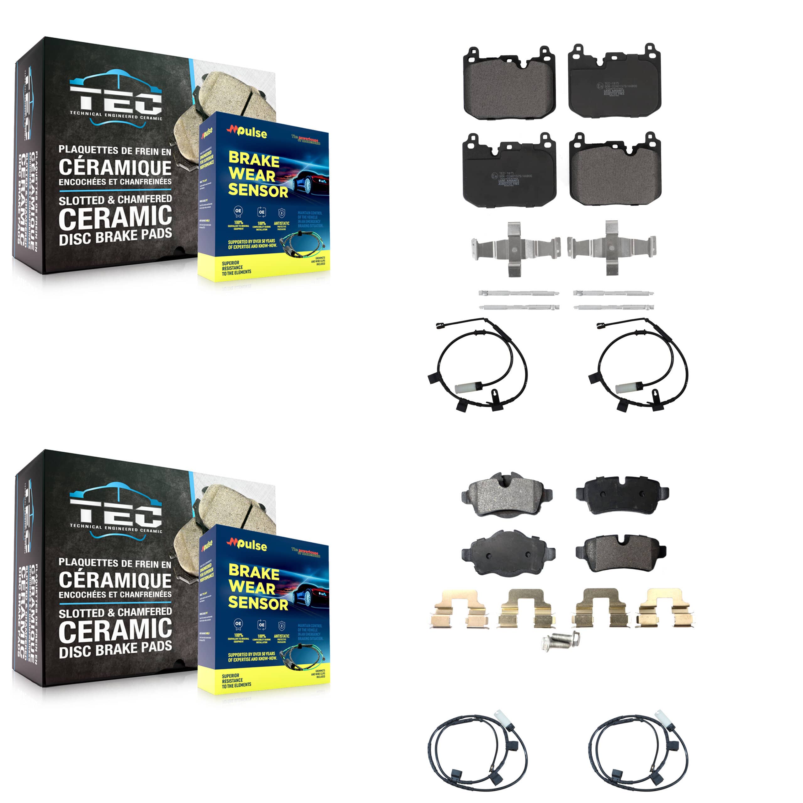 TEC - KTW-100477 - Front and Rear Disc Brake Pad Kits