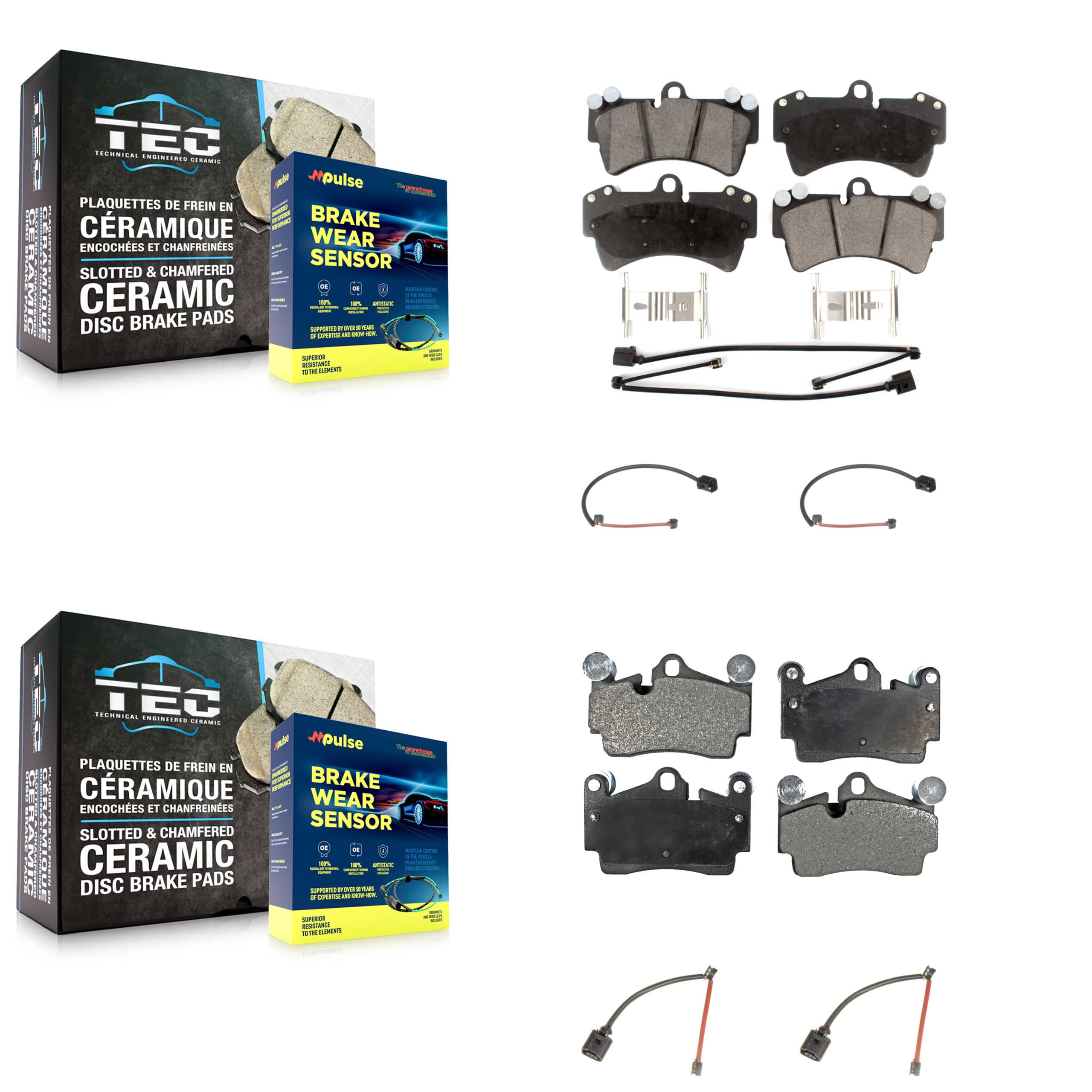 TEC - KTW-100547 - Front and Rear Disc Brake Pad Kits