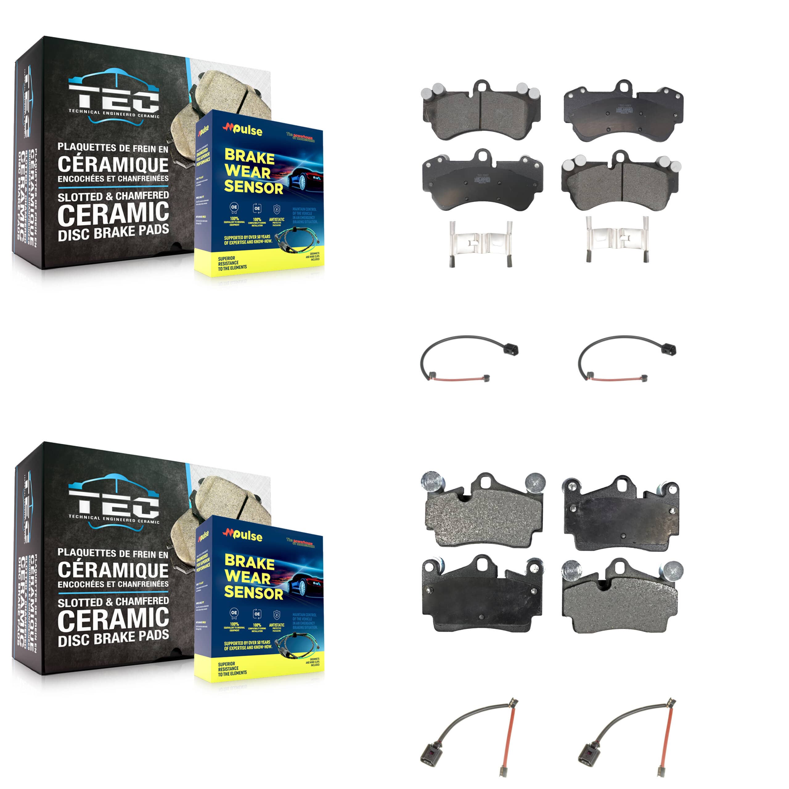 TEC - KTW-100548 - Front and Rear Disc Brake Pad Kits