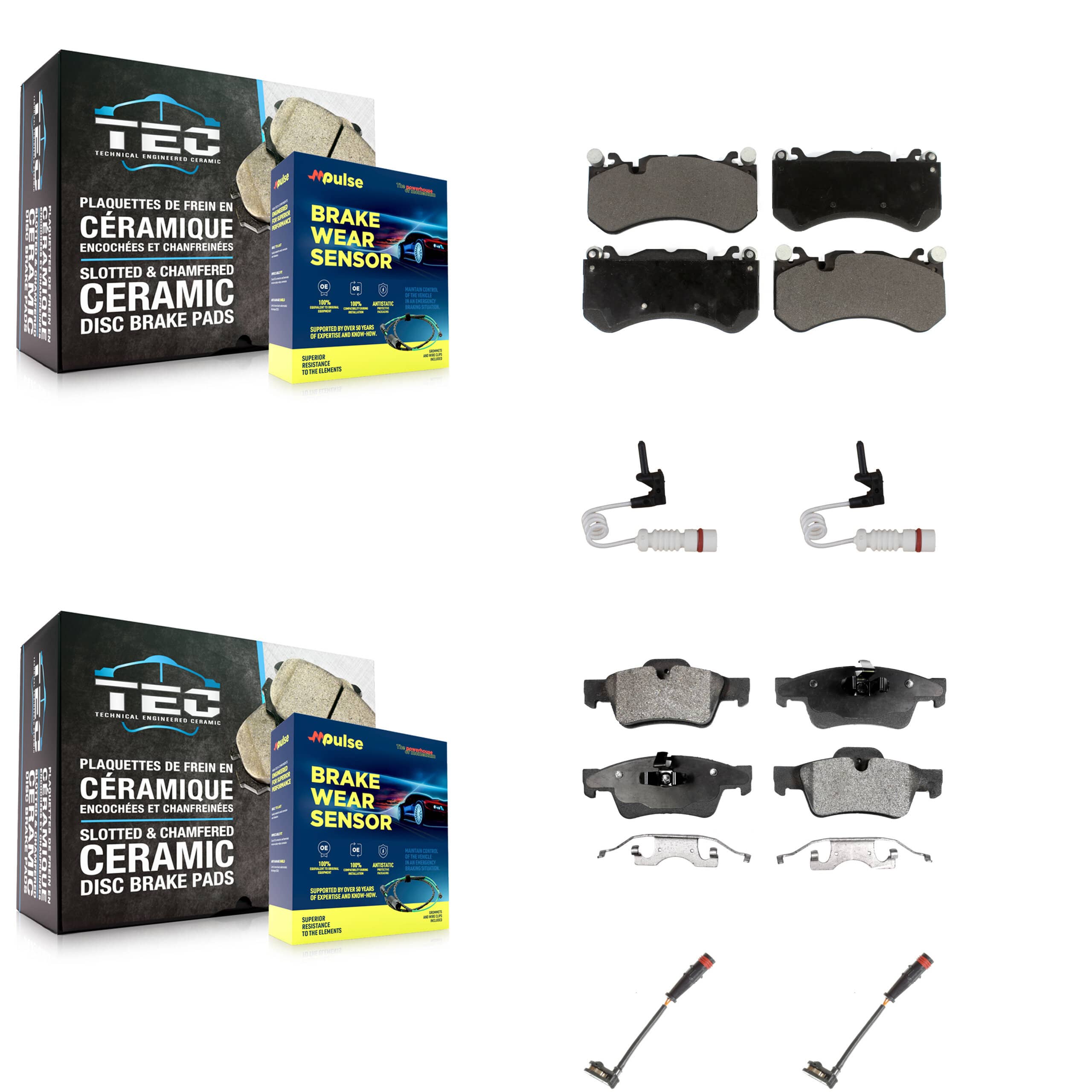TEC - KTW-100561 - Front and Rear Disc Brake Pad Kits