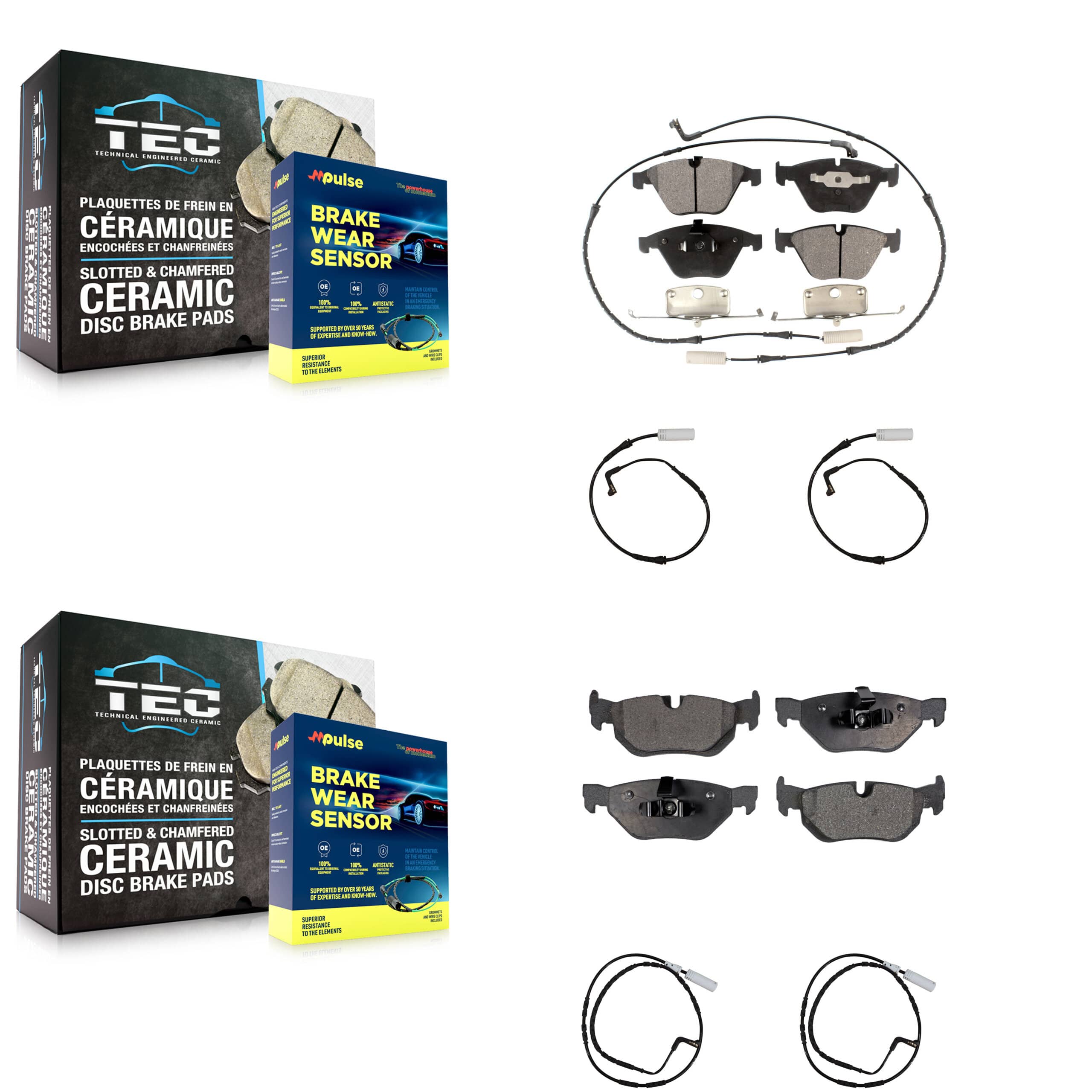 TEC - KTW-100605 - Front and Rear Disc Brake Pad Kits