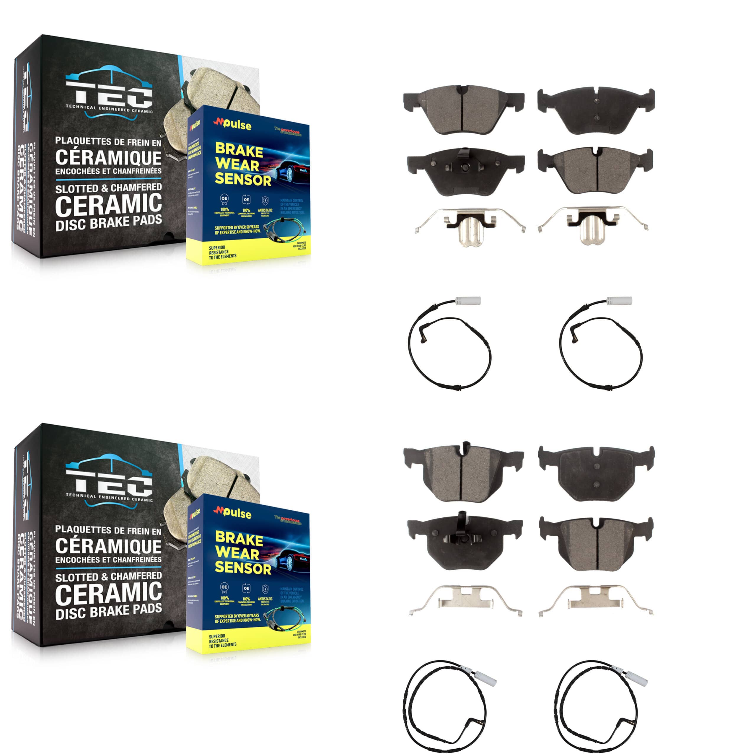 TEC - KTW-100613 - Front and Rear Disc Brake Pad Kits
