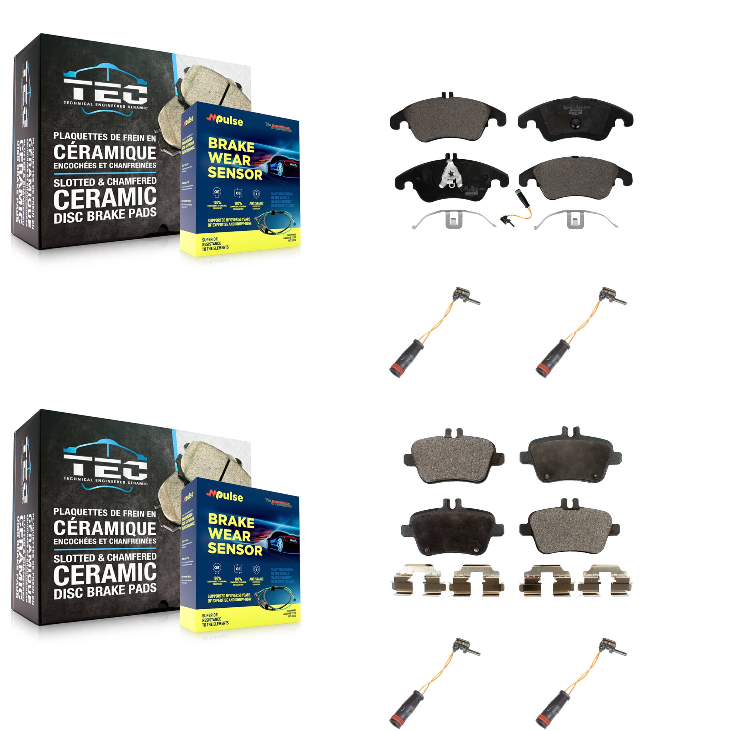 TEC - KTW-100617 - Front and Rear Disc Brake Pad Kits
