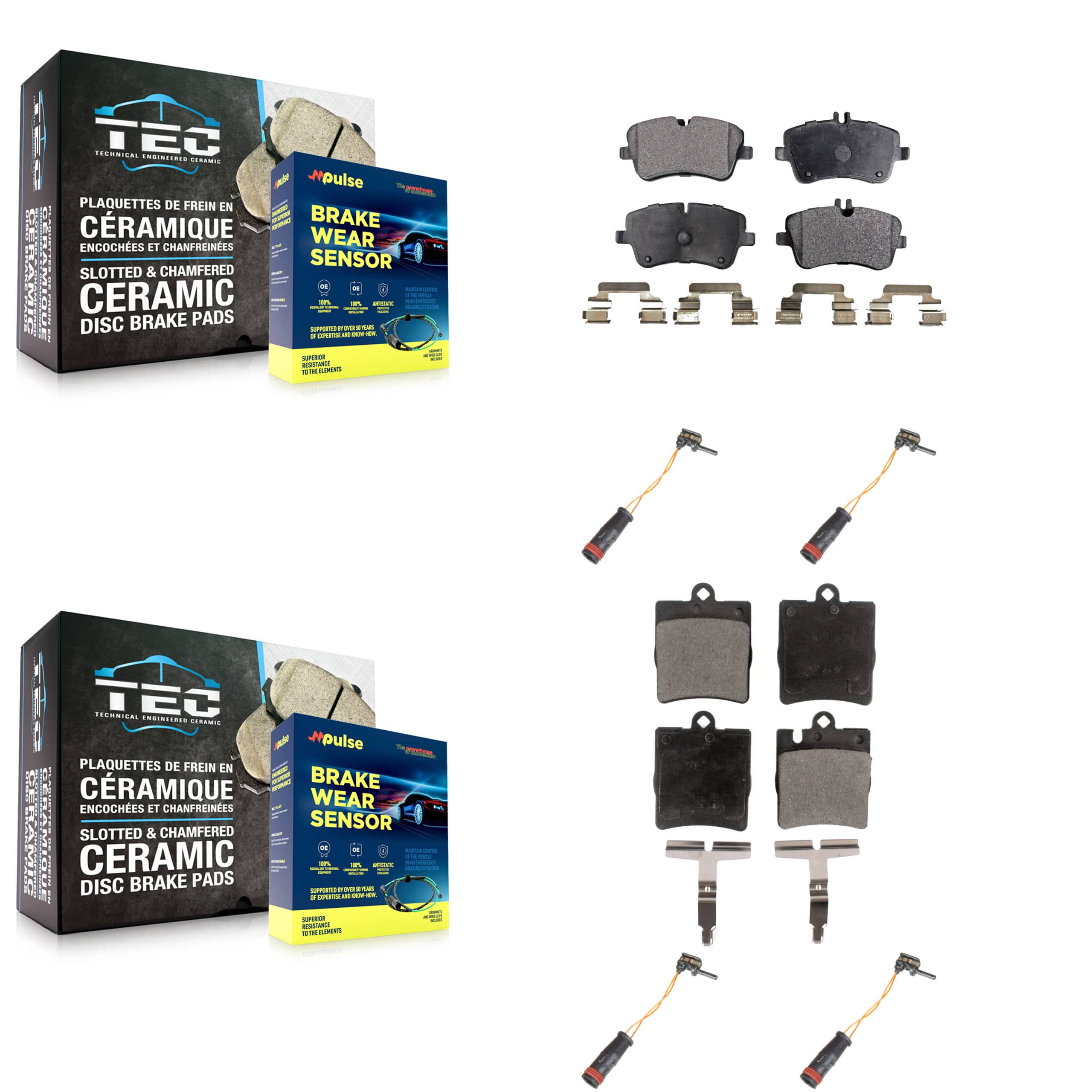 TEC - KTW-100622 - Front and Rear Disc Brake Pad Kits