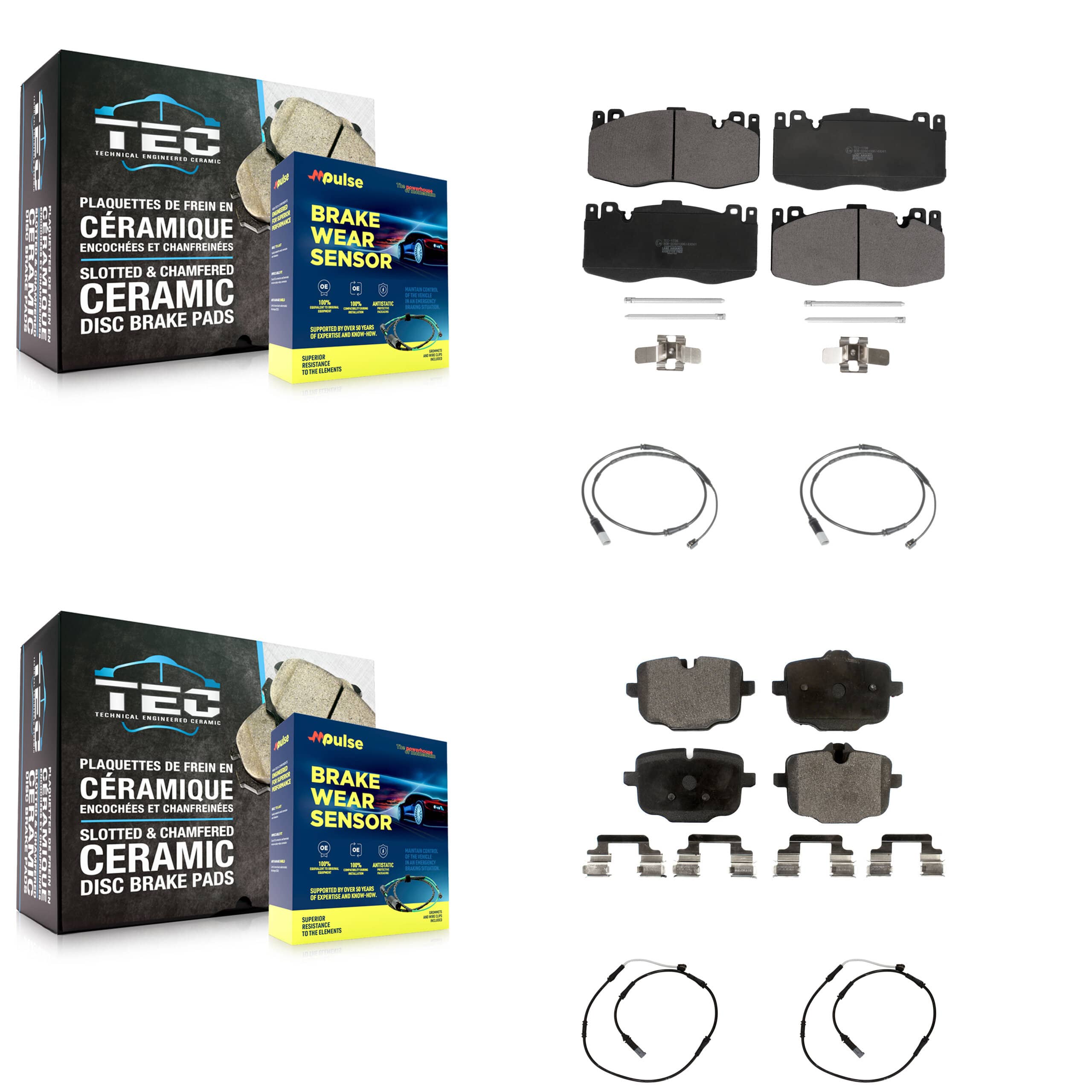 TEC - KTW-100641 - Front and Rear Disc Brake Pad Kits