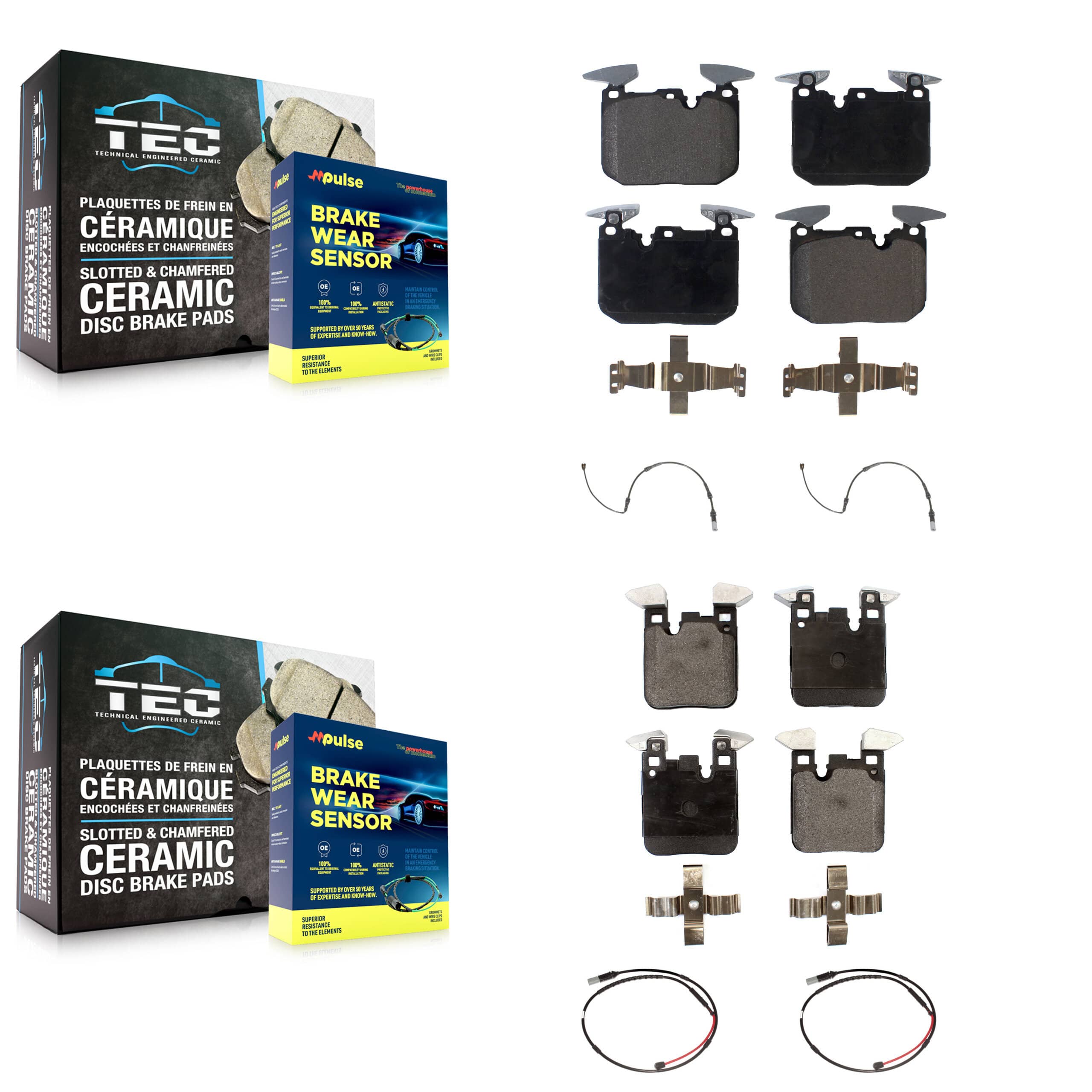 TEC - KTW-100654 - Front and Rear Disc Brake Pad Kits