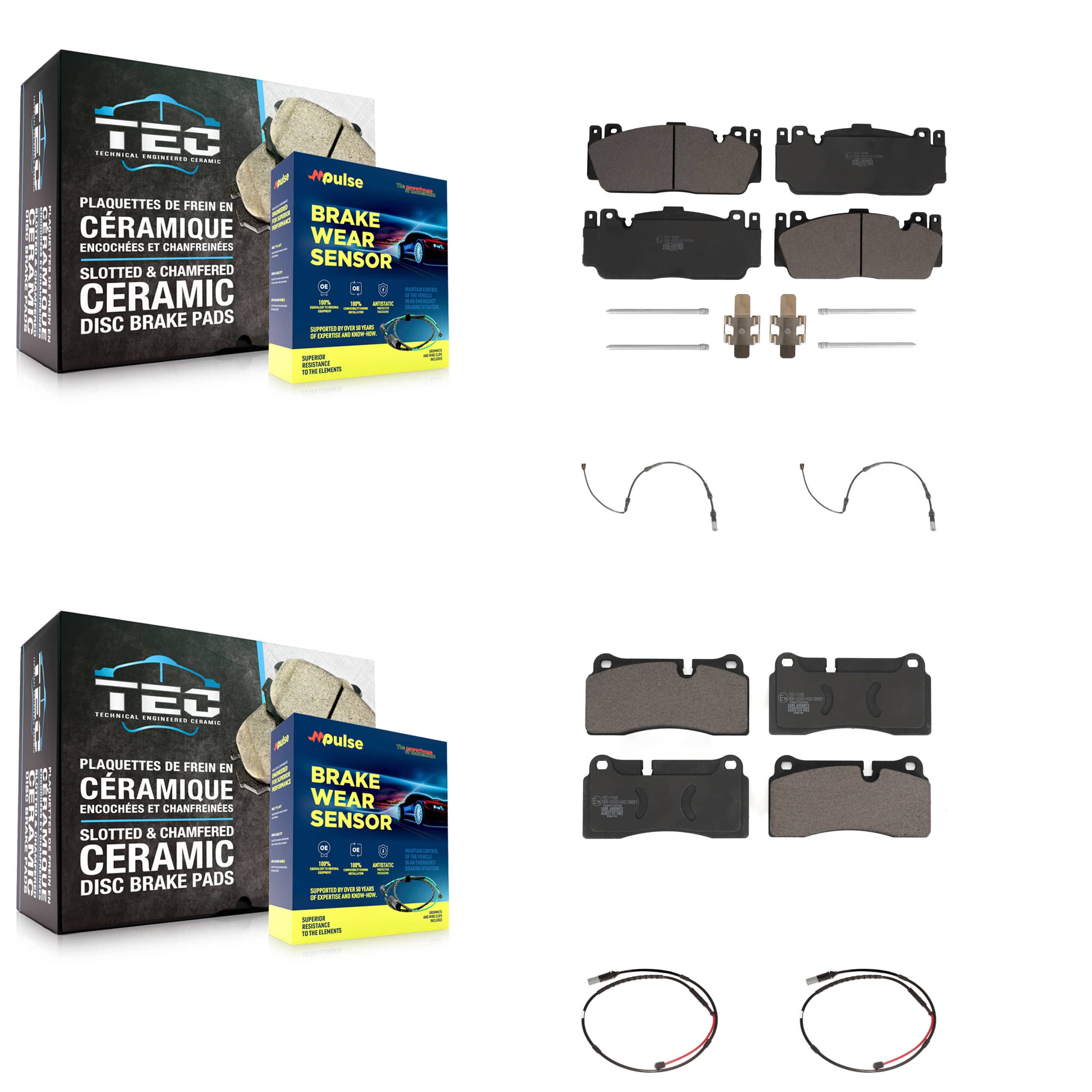 TEC - KTW-100655 - Front and Rear Disc Brake Pad Kits