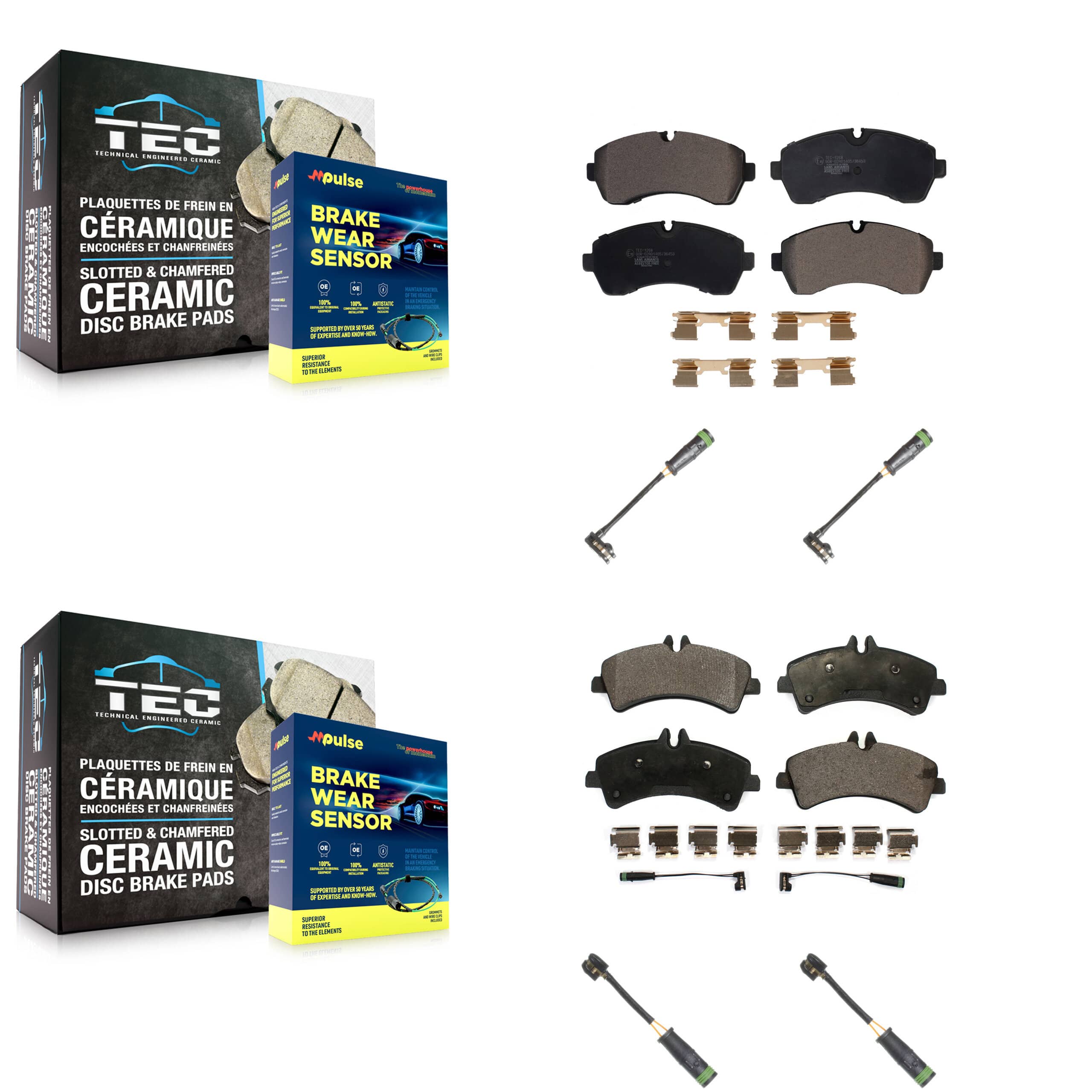 TEC - KTW-100666 - Front and Rear Disc Brake Pad Kits