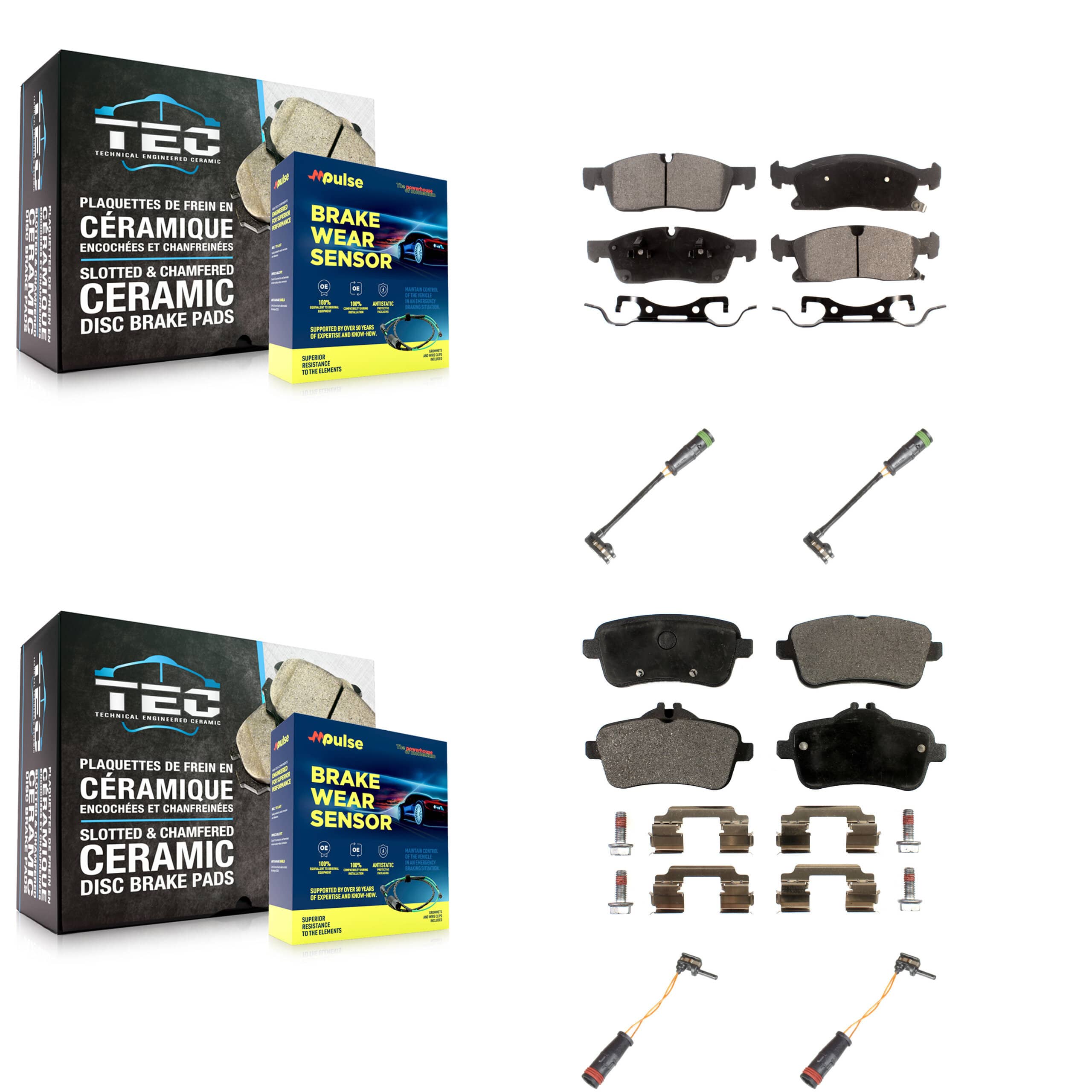 TEC - KTW-100669 - Front and Rear Disc Brake Pad Kits