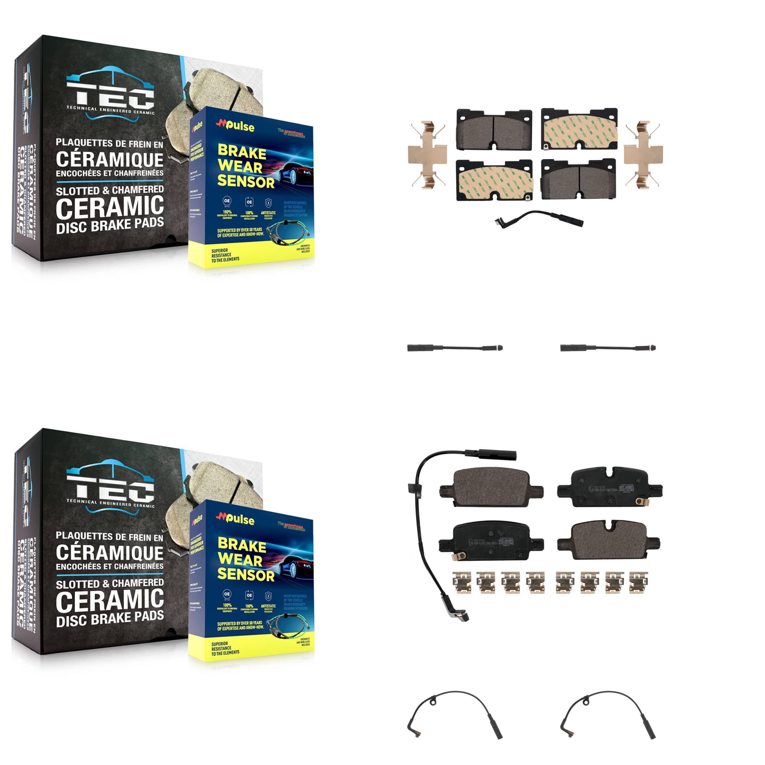 TEC - KTW-100682 - Front and Rear Disc Brake Pad Kits