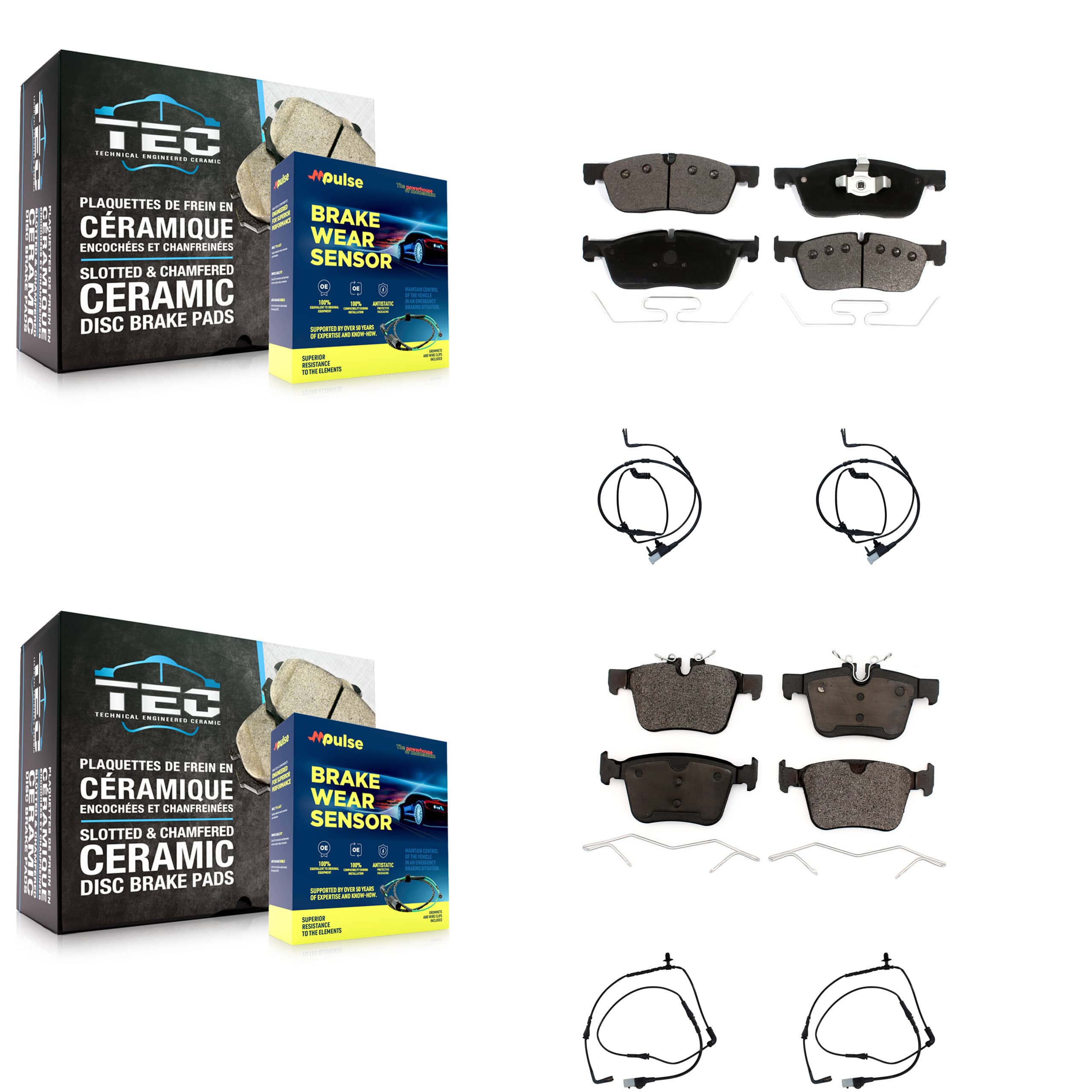 TEC - KTW-100684 - Front and Rear Disc Brake Pad Kits