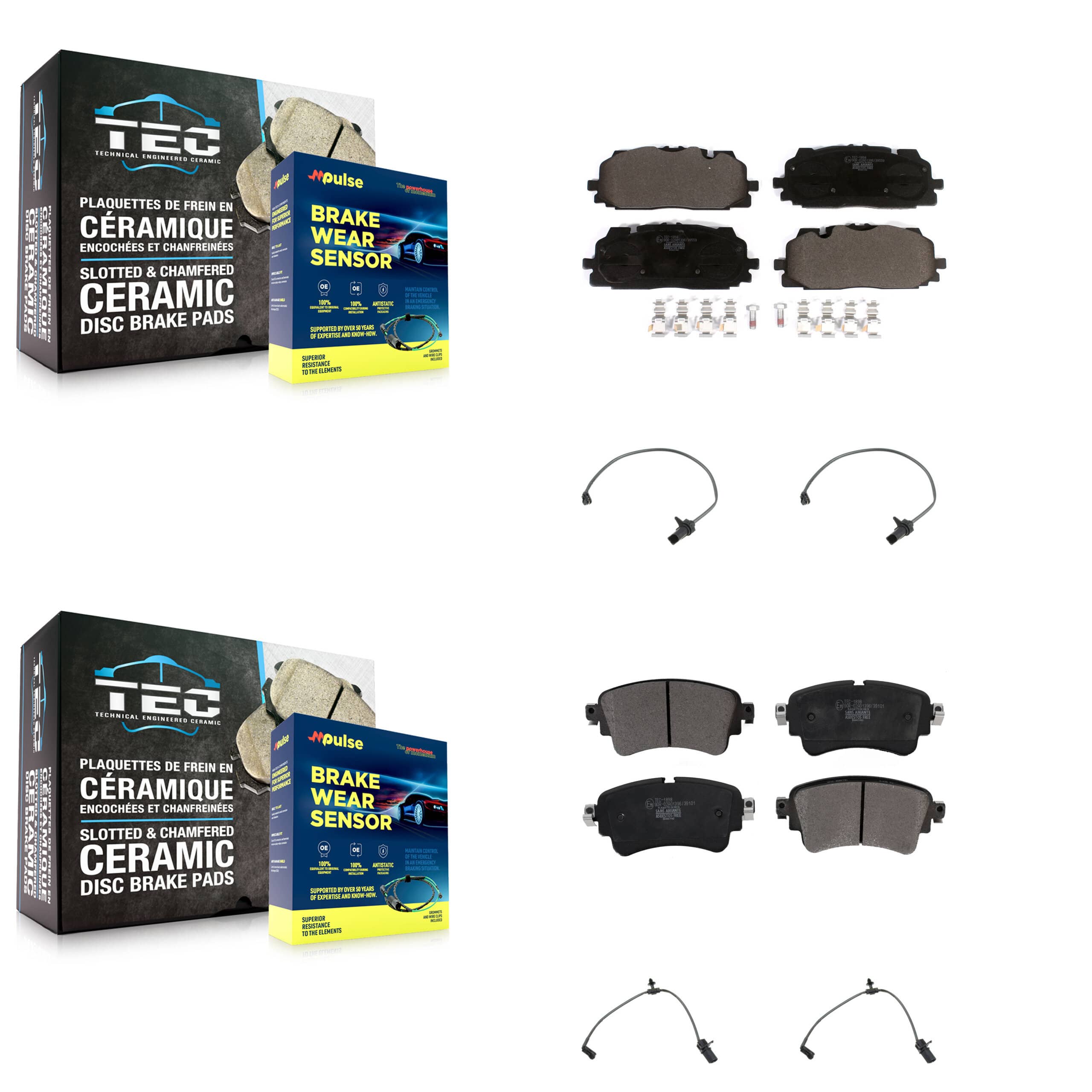 TEC - KTW-100686 - Front and Rear Disc Brake Pad Kits