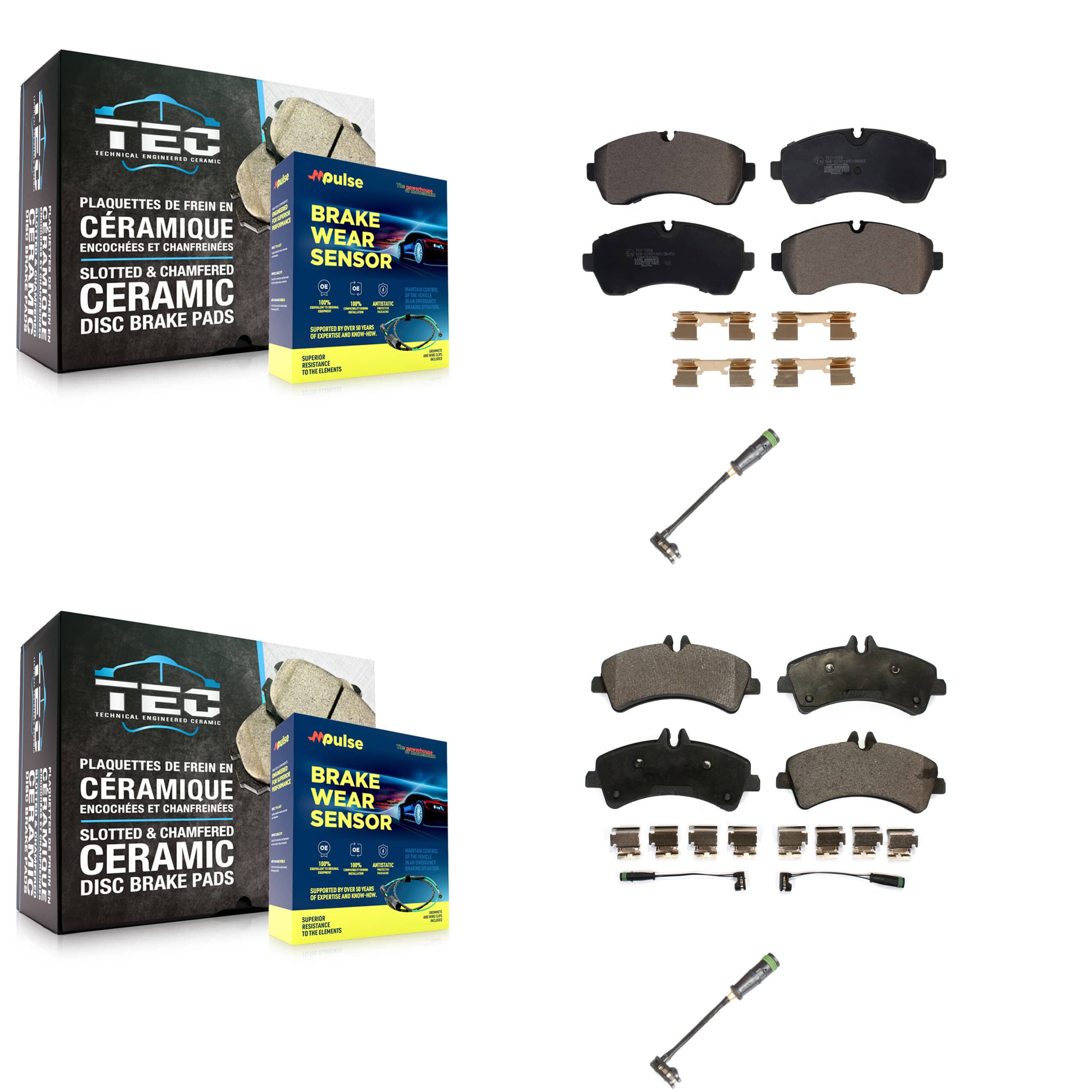 TEC - KTW-101416 - Front and Rear Disc Brake Pad Kits
