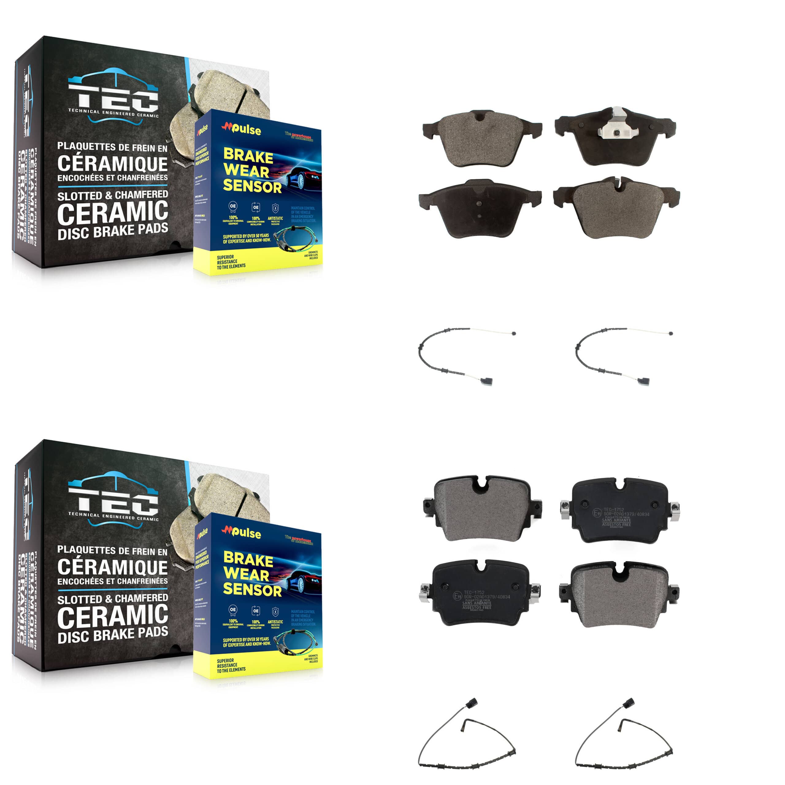 TEC - KTW-101447 - Front and Rear Disc Brake Pad Kits