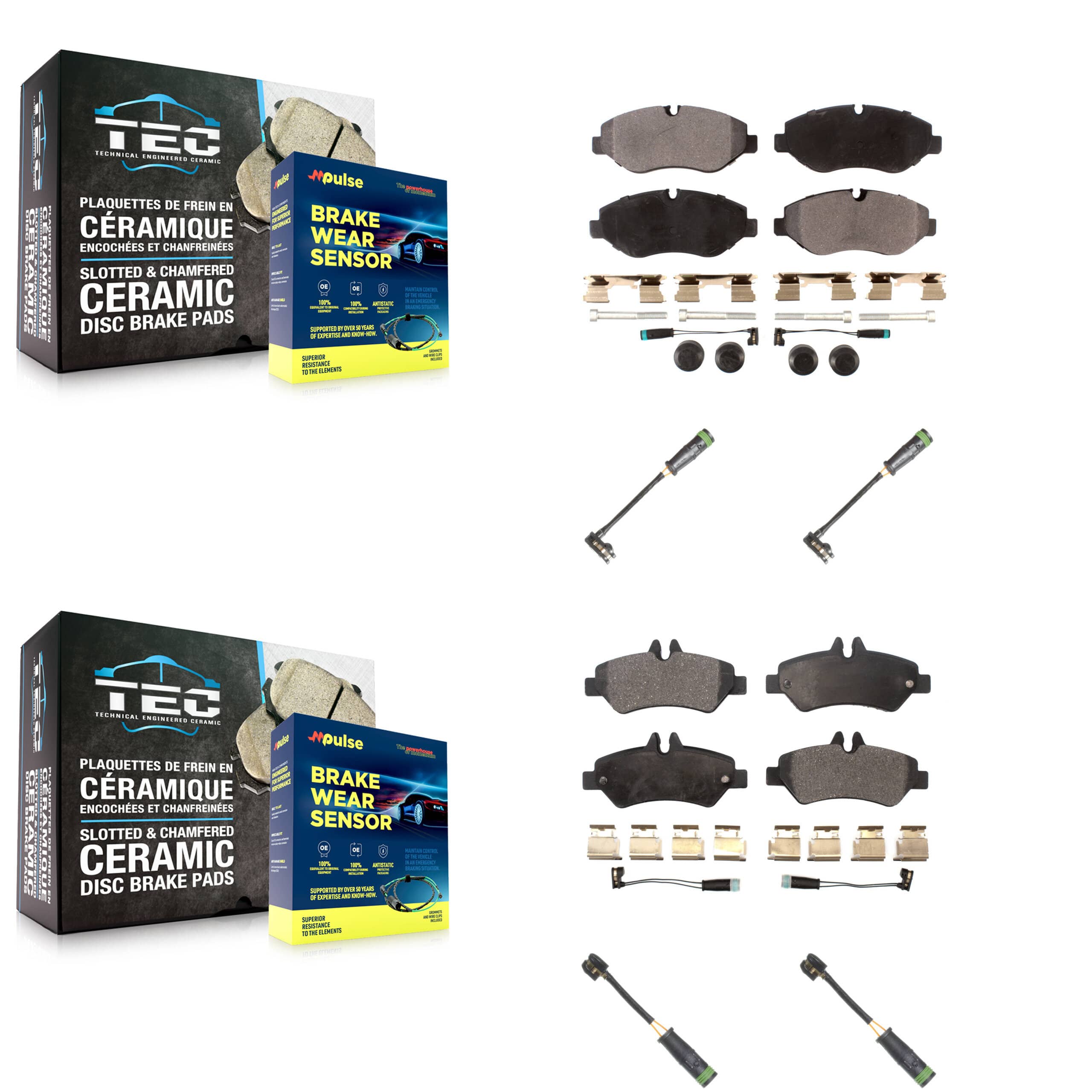 TEC - KTW-101466 - Front and Rear Disc Brake Pad Kits