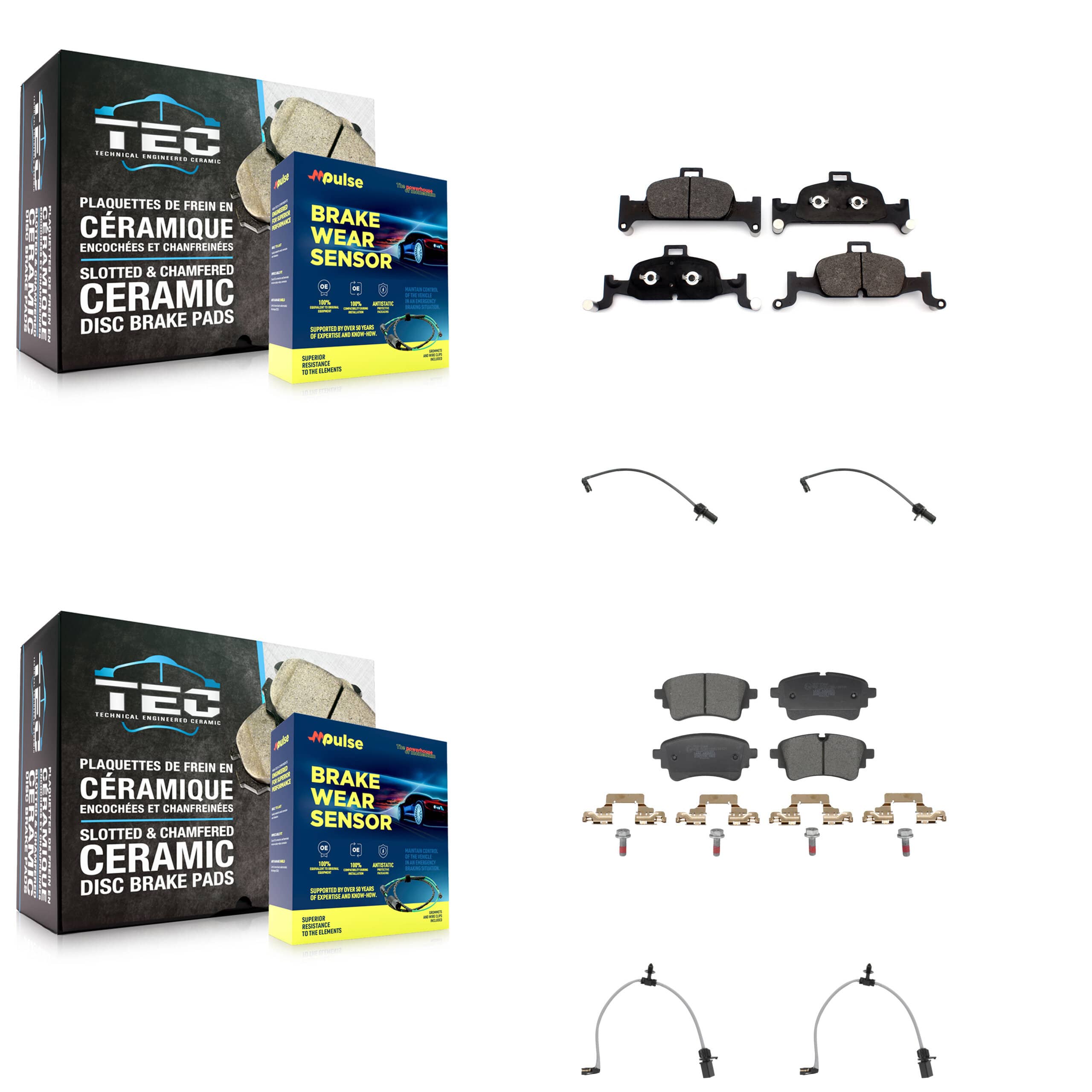 TEC - KTW-101622 - Front and Rear Disc Brake Pad Kits