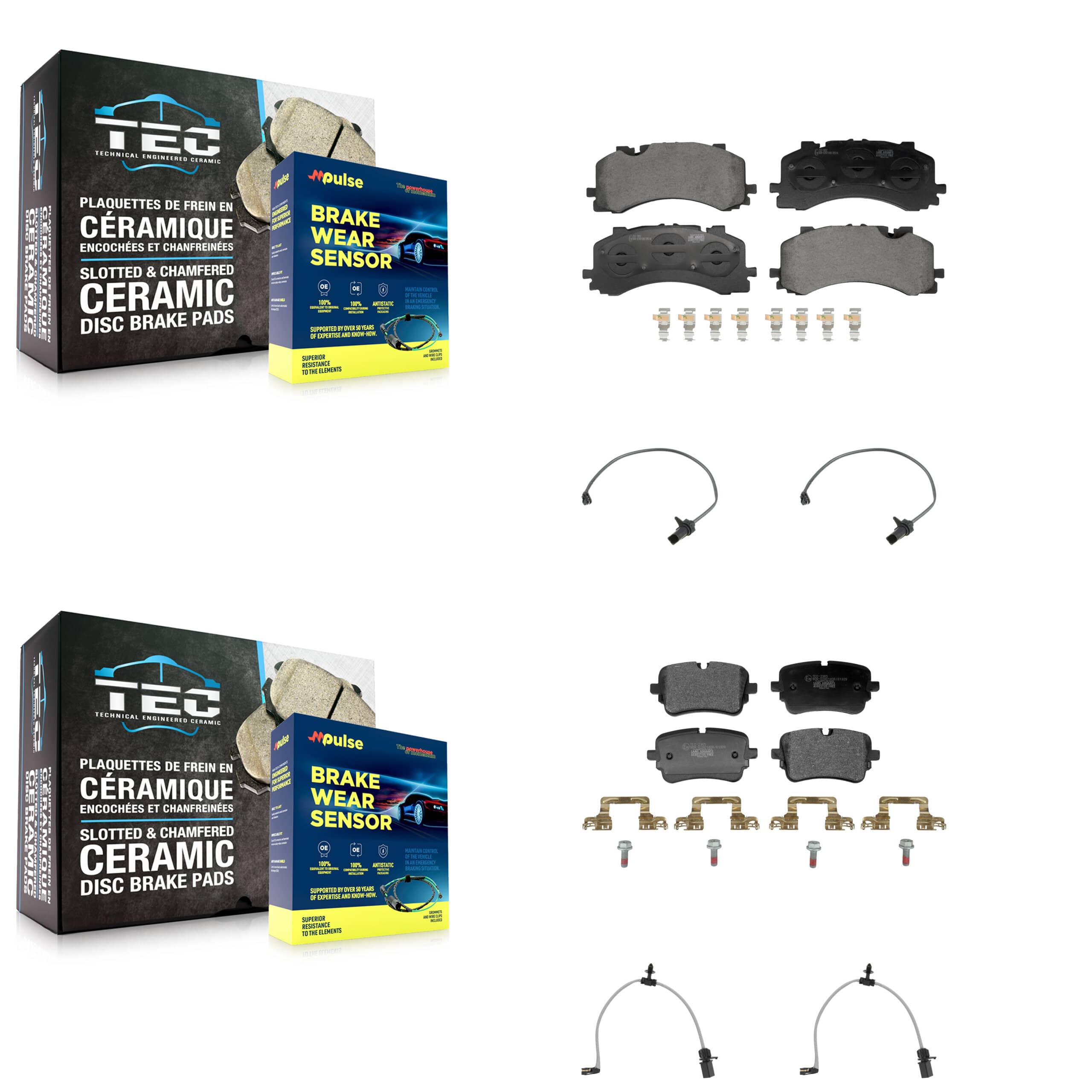 TEC - KTW-101623 - Front and Rear Disc Brake Pad Kits