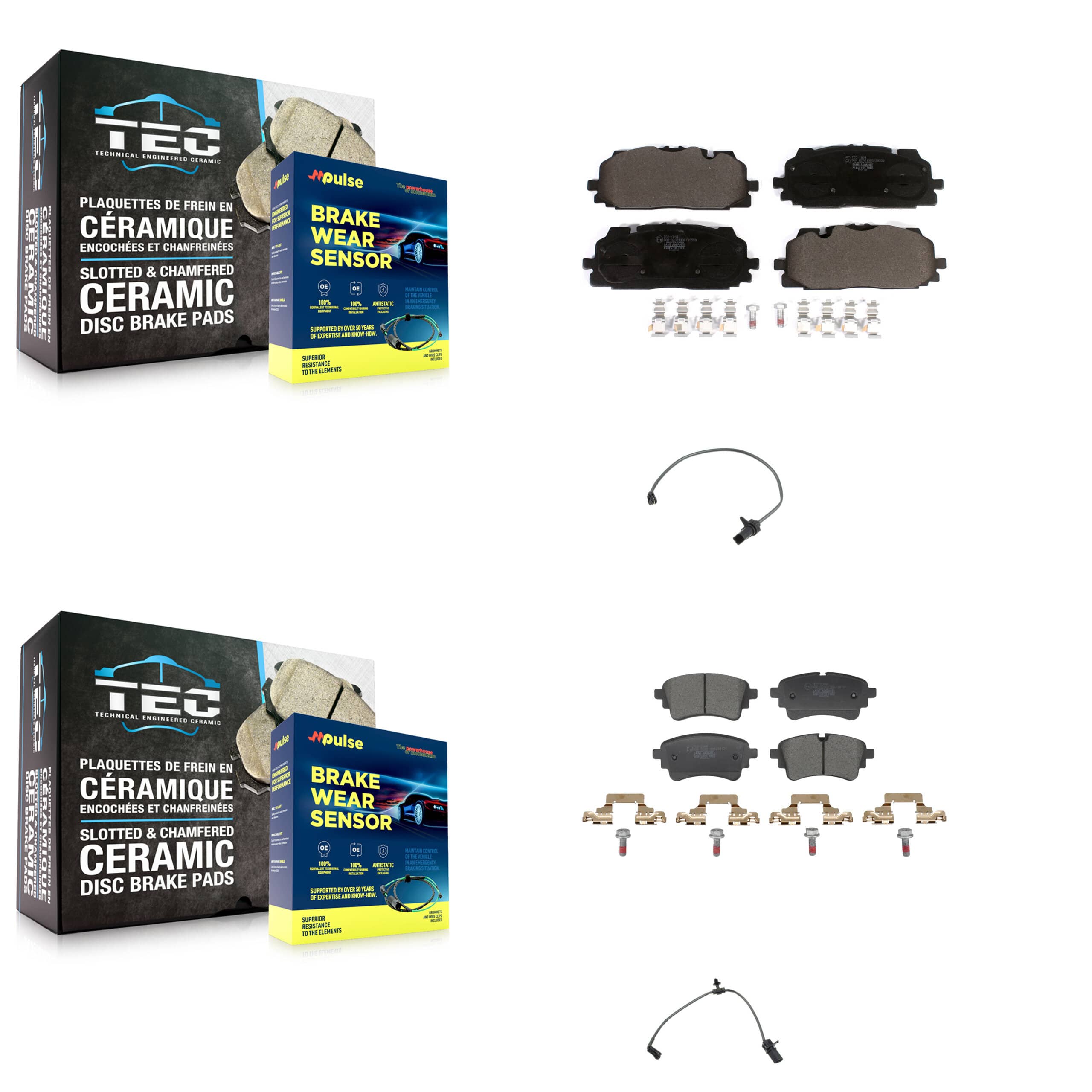 TEC - KTW-101654 - Front and Rear Disc Brake Pad Kits