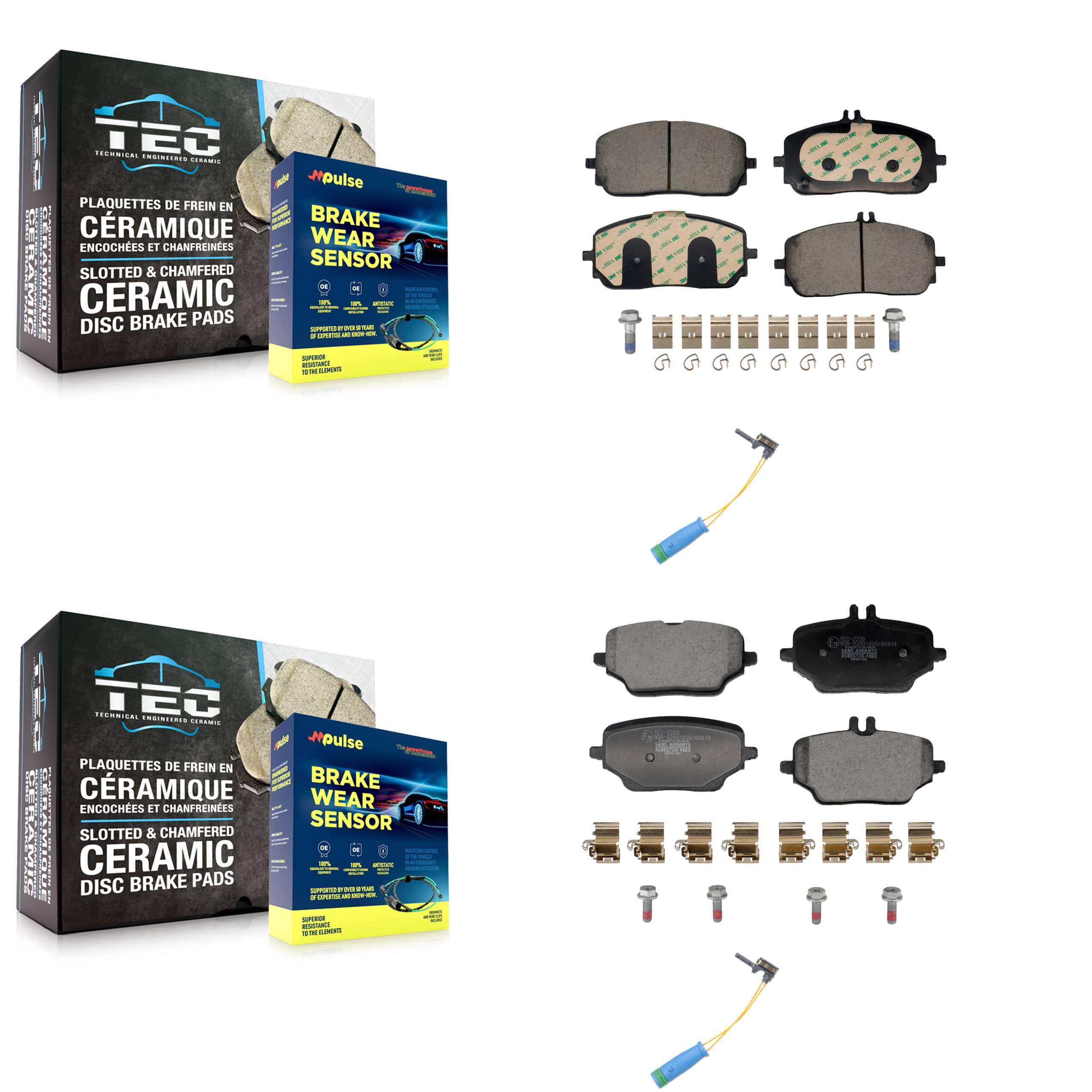 TEC - KTW-101661 - Front and Rear Disc Brake Pad Kits