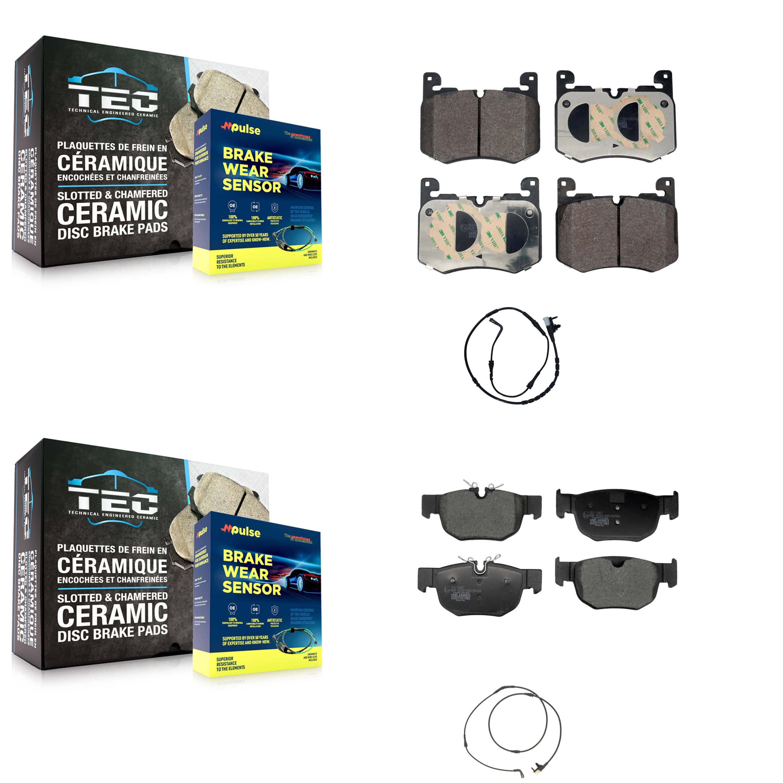 TEC - KTW-101674 - Front and Rear Disc Brake Pad Kits