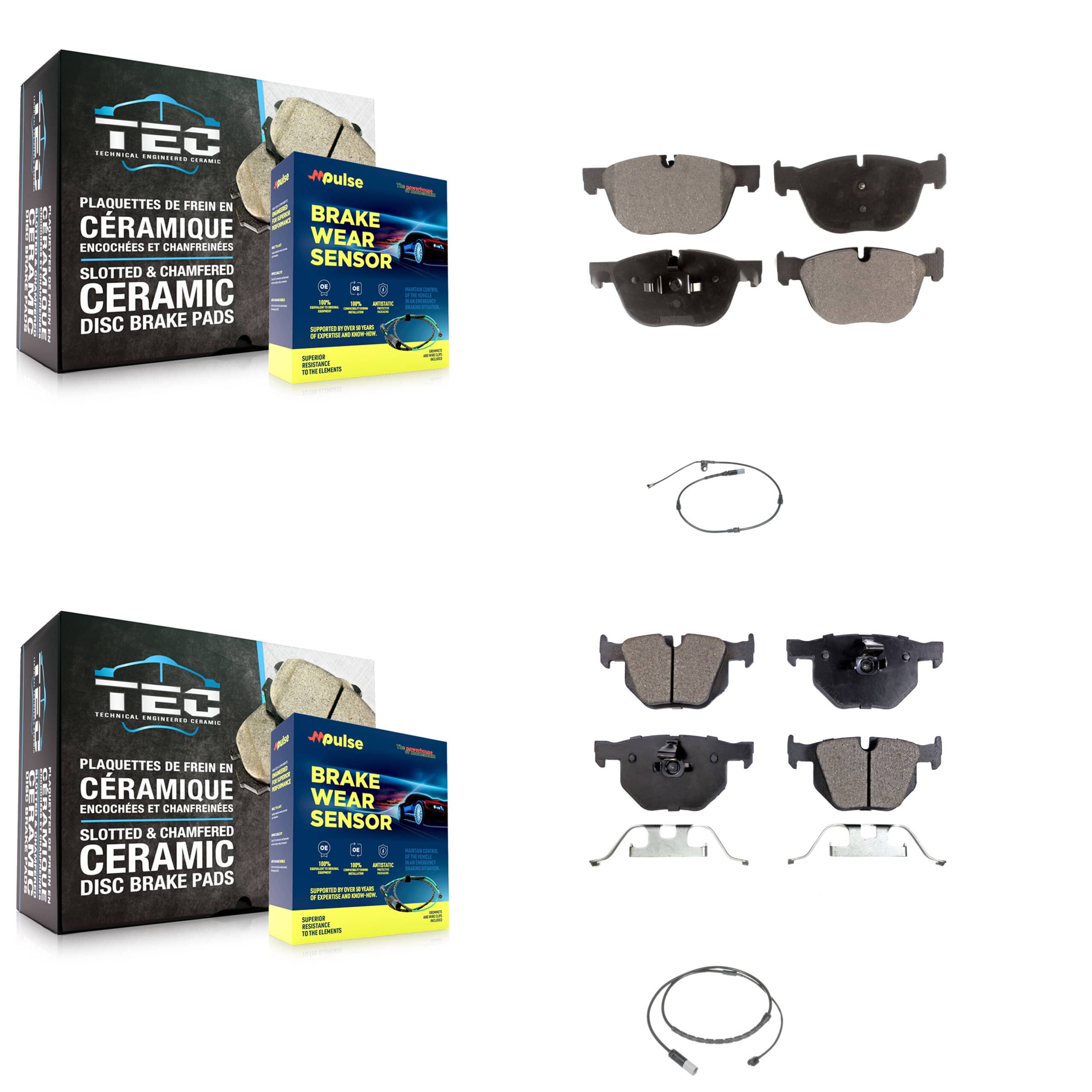TEC - KTW-101753 - Front and Rear Disc Brake Pad Kits