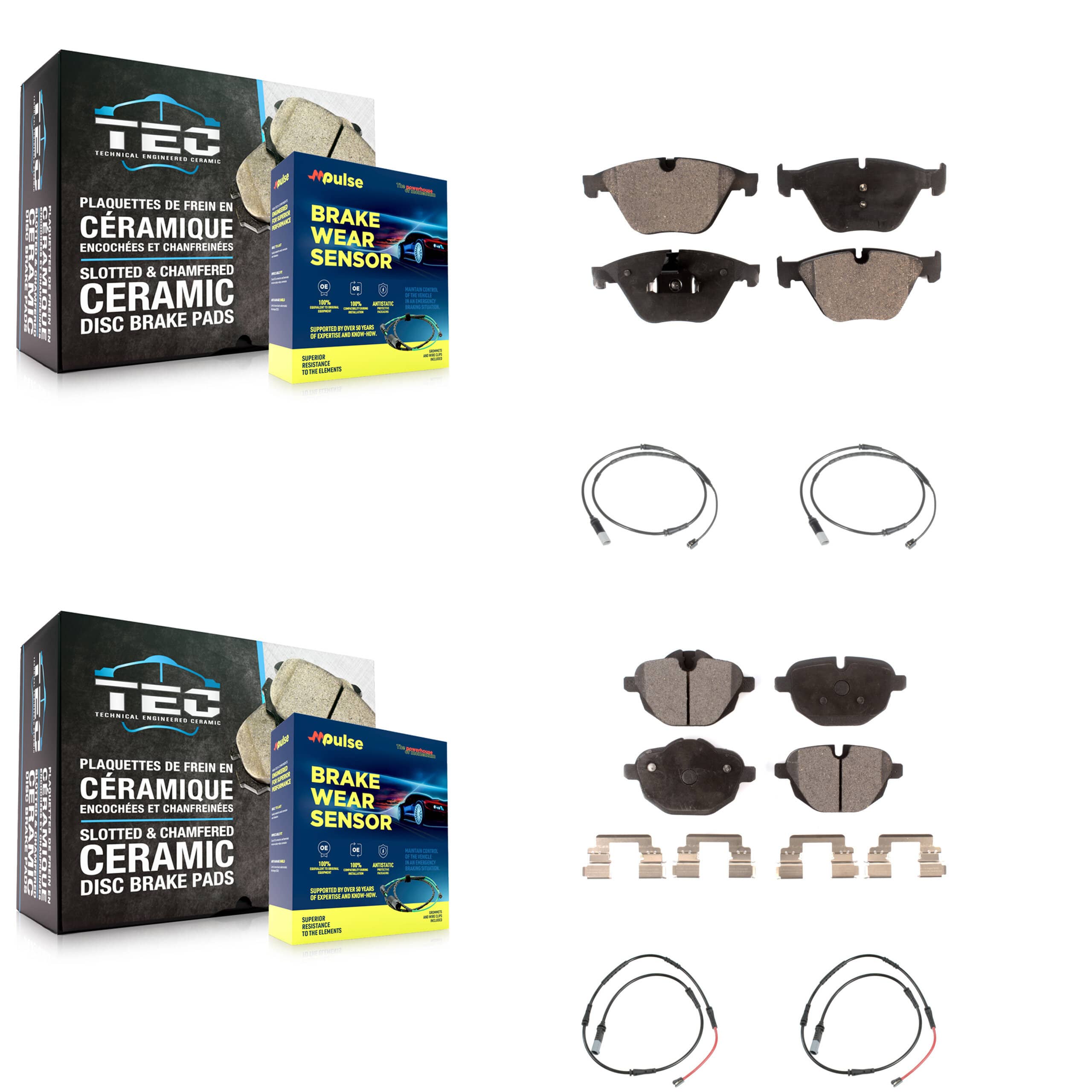 TEC - KTW-101780 - Front and Rear Disc Brake Pad Kits