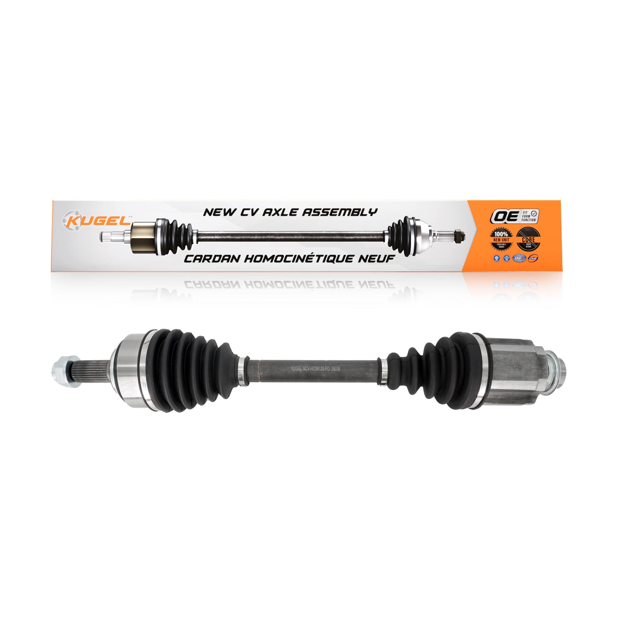 Kugel - NCV-HO36128 - Front Right CV Axle Shaft